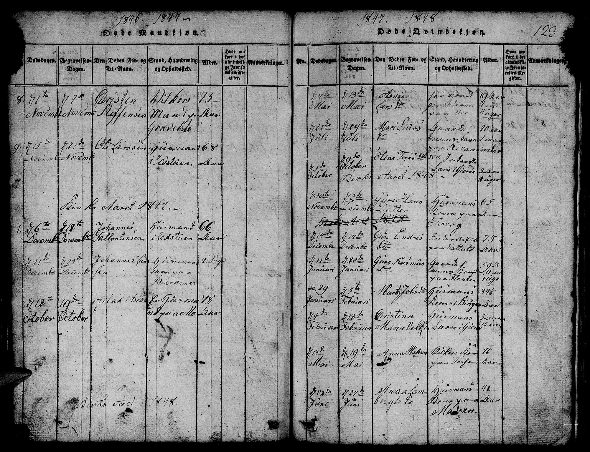 Etne sokneprestembete, SAB/A-75001/H/Hab: Parish register (copy) no. B 1, 1815-1850, p. 123