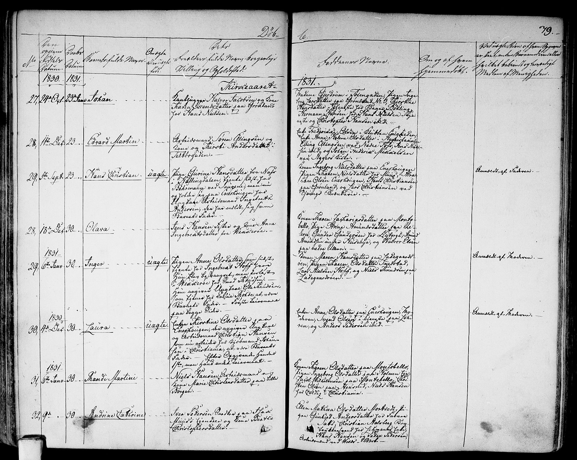 Aker prestekontor kirkebøker, AV/SAO-A-10861/F/L0013: Parish register (official) no. 13, 1828-1837, p. 79