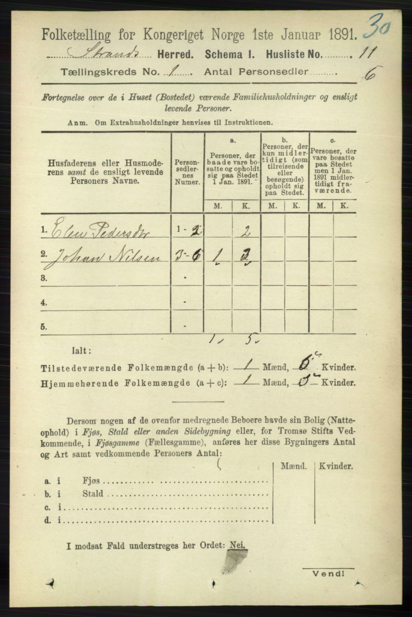 RA, 1891 census for 1130 Strand, 1891, p. 34