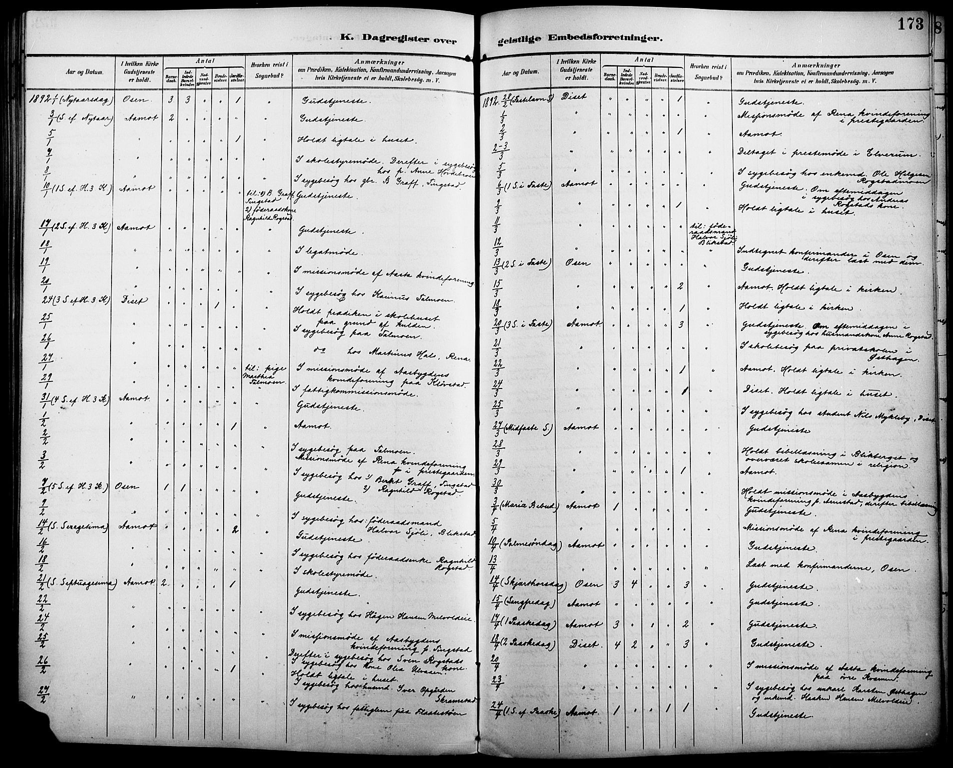 Åmot prestekontor, Hedmark, AV/SAH-PREST-056/H/Ha/Haa/L0011: Parish register (official) no. 11, 1890-1897, p. 173