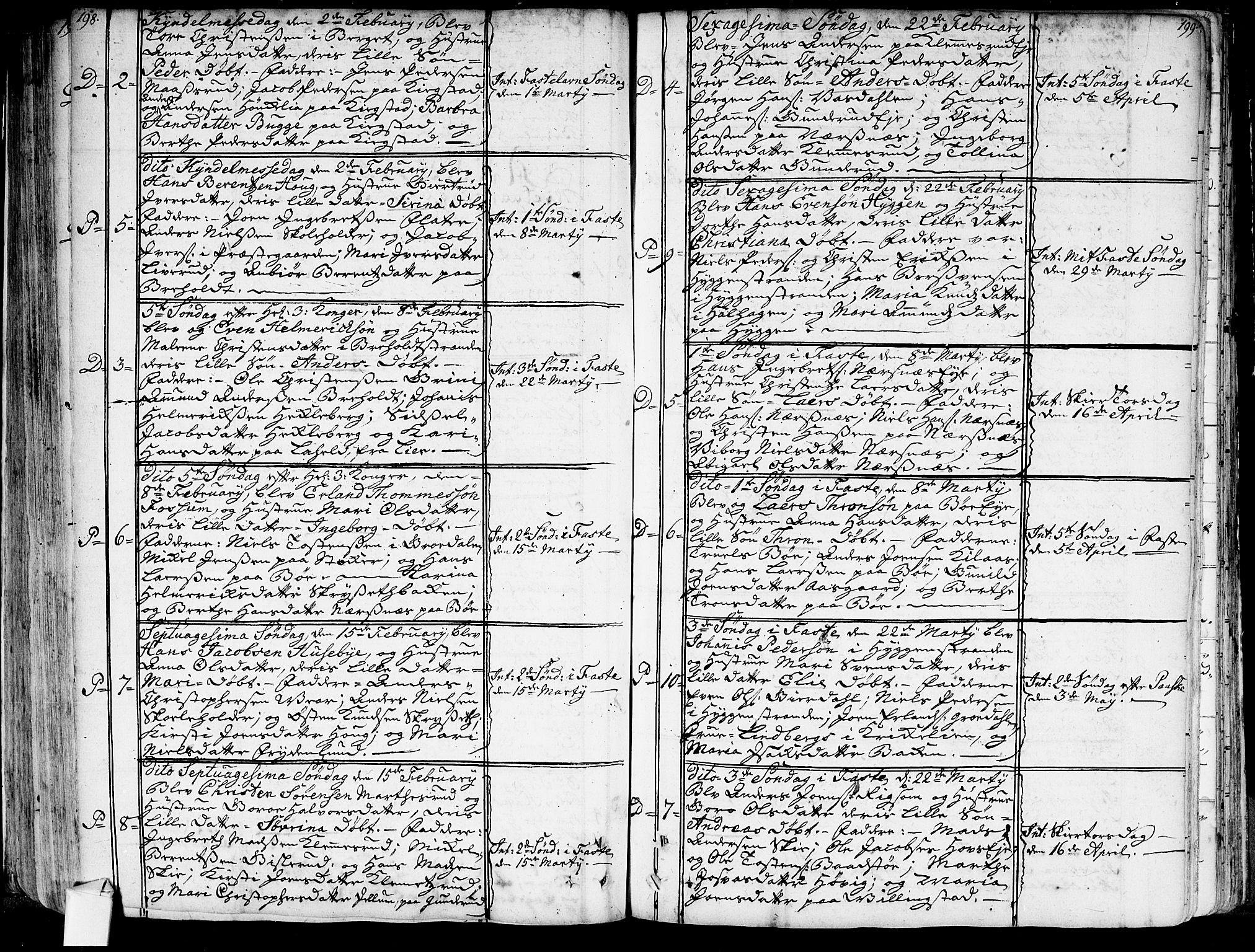 Røyken kirkebøker, AV/SAKO-A-241/G/Ga/L0001: Parish register (copy) no. 1, 1740-1768, p. 198-199