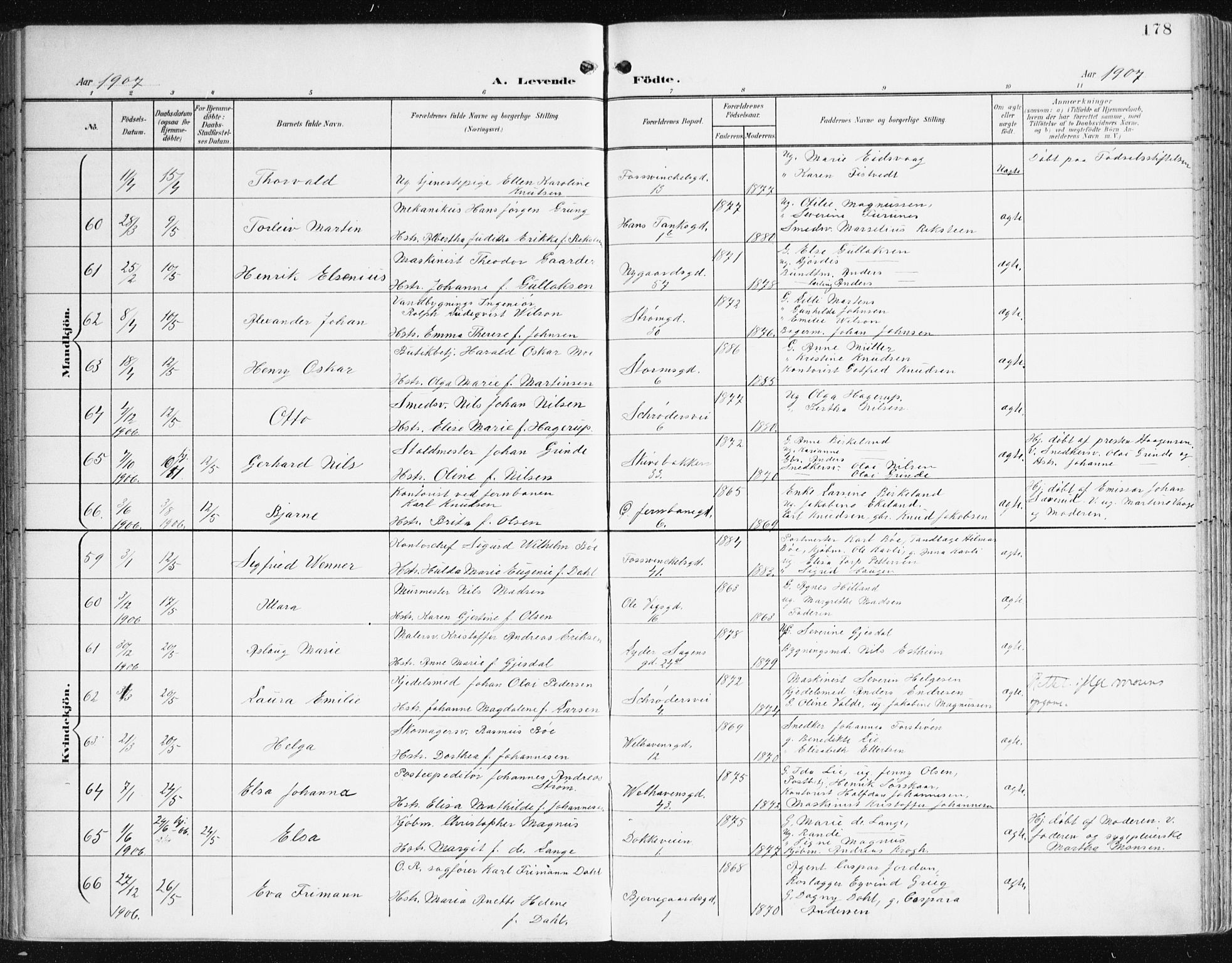 Johanneskirken sokneprestembete, AV/SAB-A-76001/H/Haa/L0002: Parish register (official) no. A 2, 1900-1912, p. 178