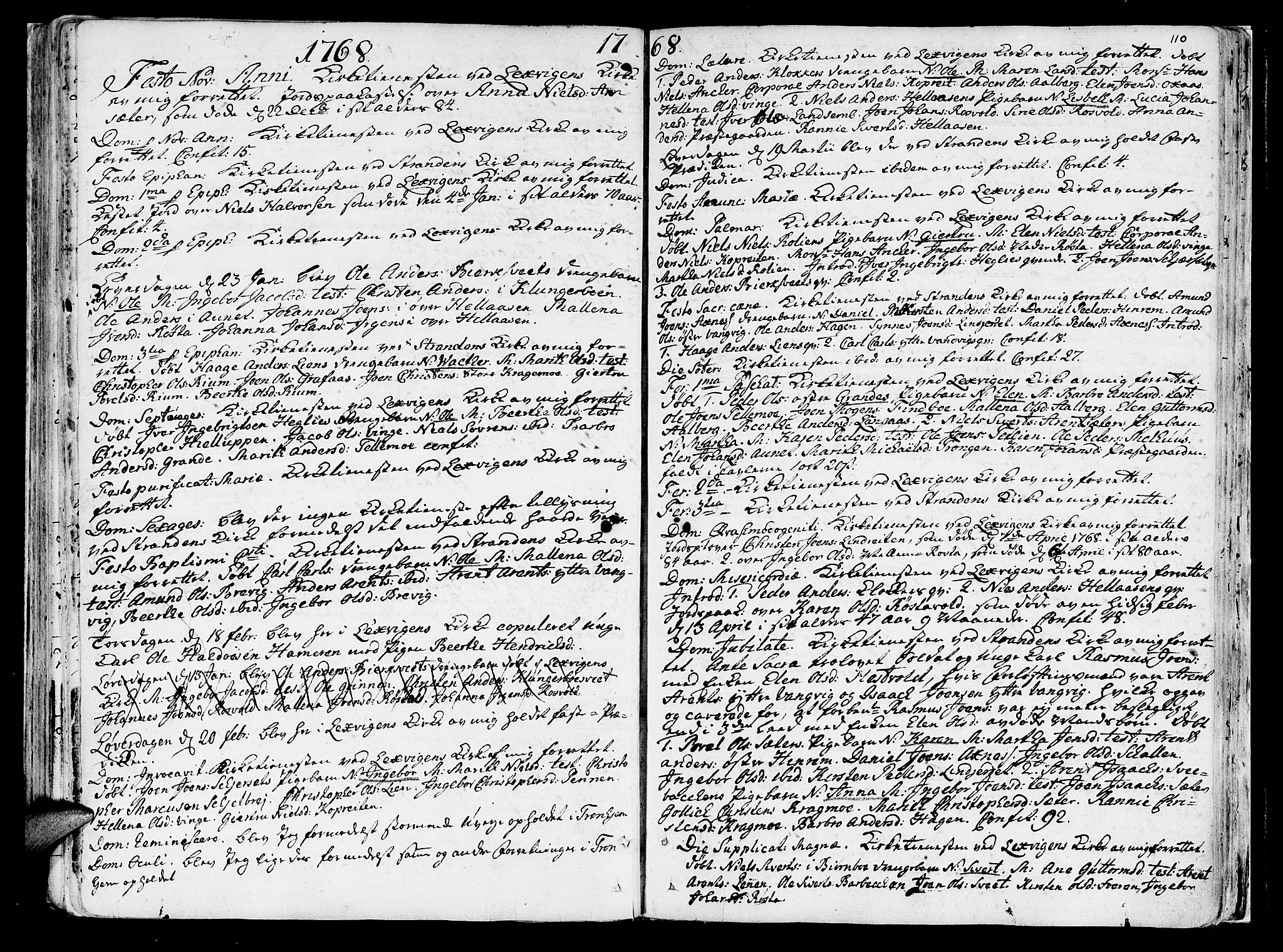Ministerialprotokoller, klokkerbøker og fødselsregistre - Nord-Trøndelag, SAT/A-1458/701/L0003: Parish register (official) no. 701A03, 1751-1783, p. 110