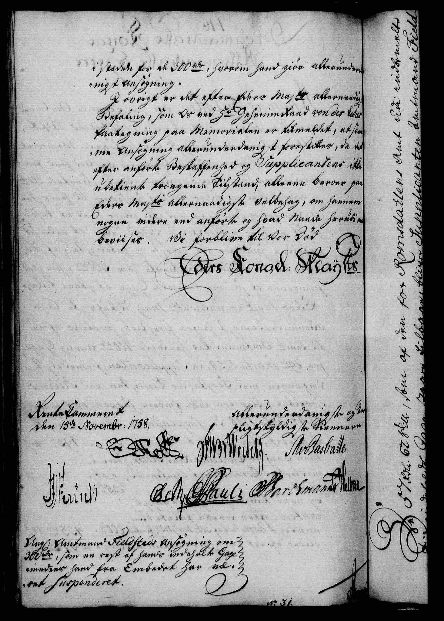 Rentekammeret, Kammerkanselliet, RA/EA-3111/G/Gf/Gfa/L0040: Norsk relasjons- og resolusjonsprotokoll (merket RK 52.40), 1758, p. 763