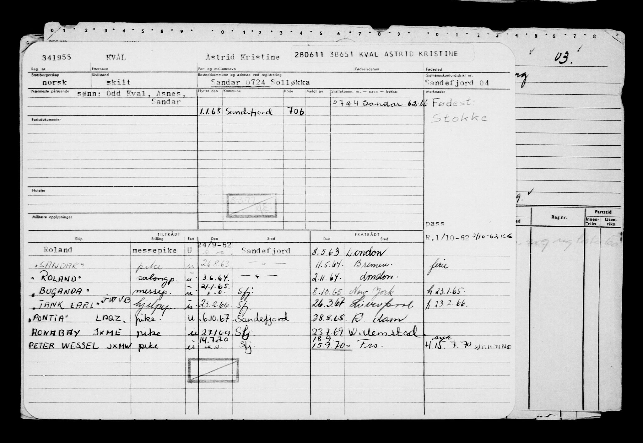 Direktoratet for sjømenn, AV/RA-S-3545/G/Gb/L0097: Hovedkort, 1911, p. 450