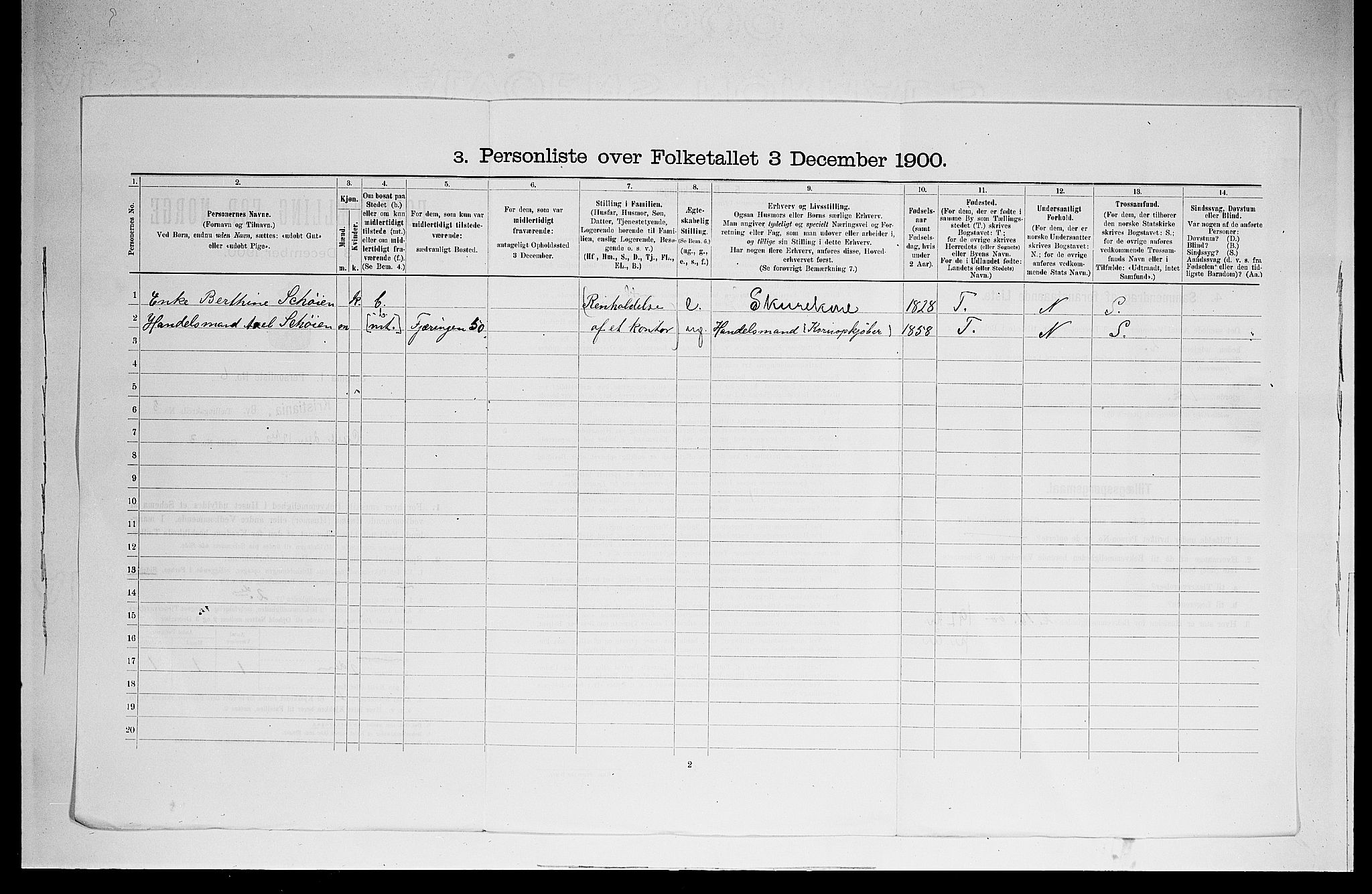 SAO, 1900 census for Kristiania, 1900, p. 10930