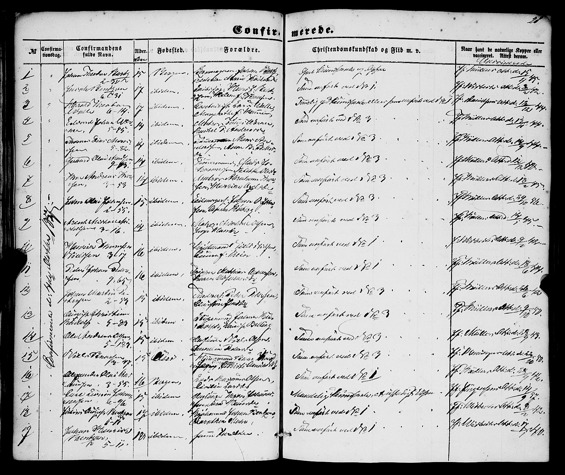 Nykirken Sokneprestembete, SAB/A-77101/H/Haa/L0023: Parish register (official) no. C 2, 1851-1863, p. 28