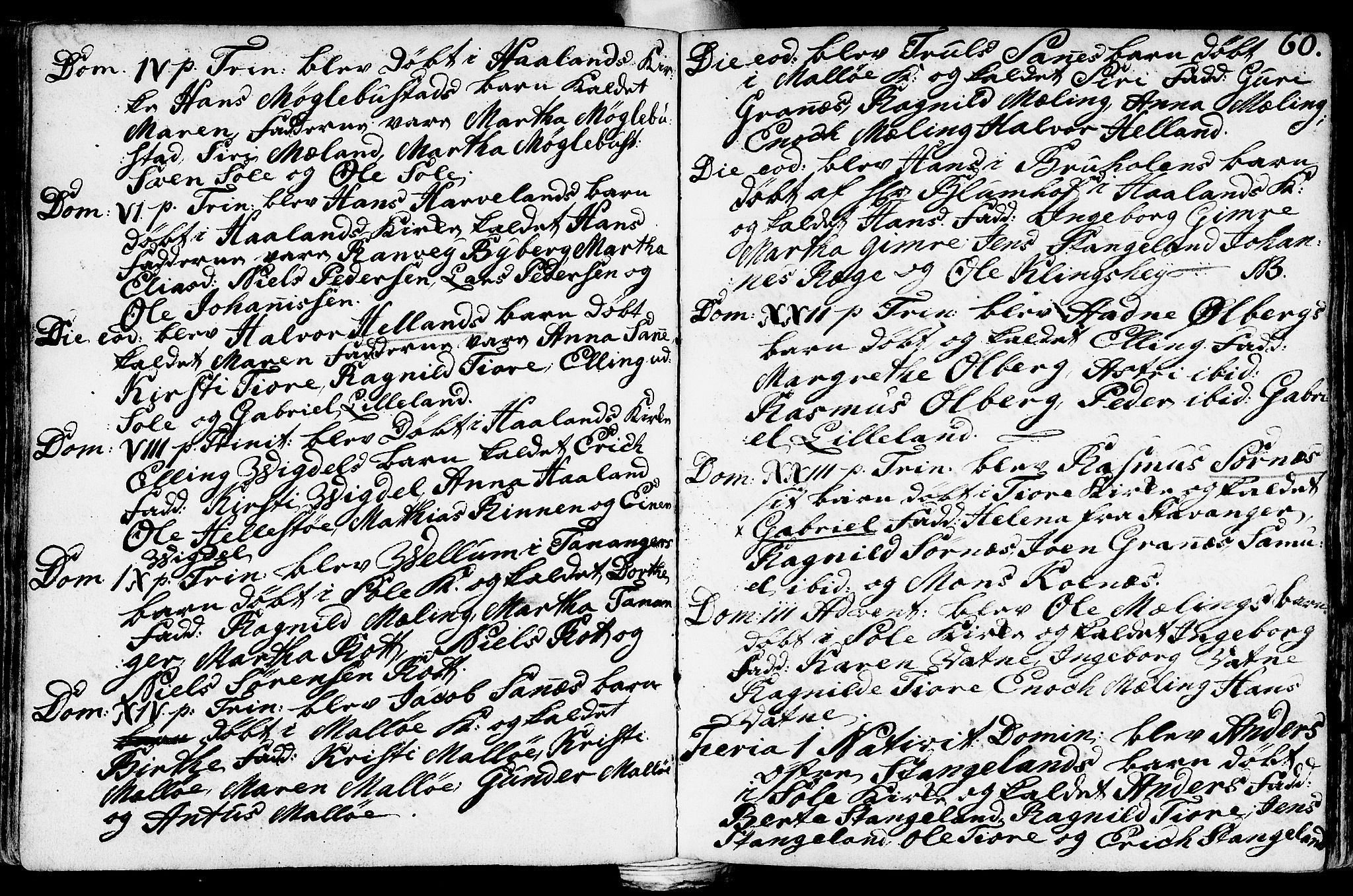 Håland sokneprestkontor, AV/SAST-A-101802/001/30BA/L0002: Parish register (official) no. A 2, 1722-1794, p. 60