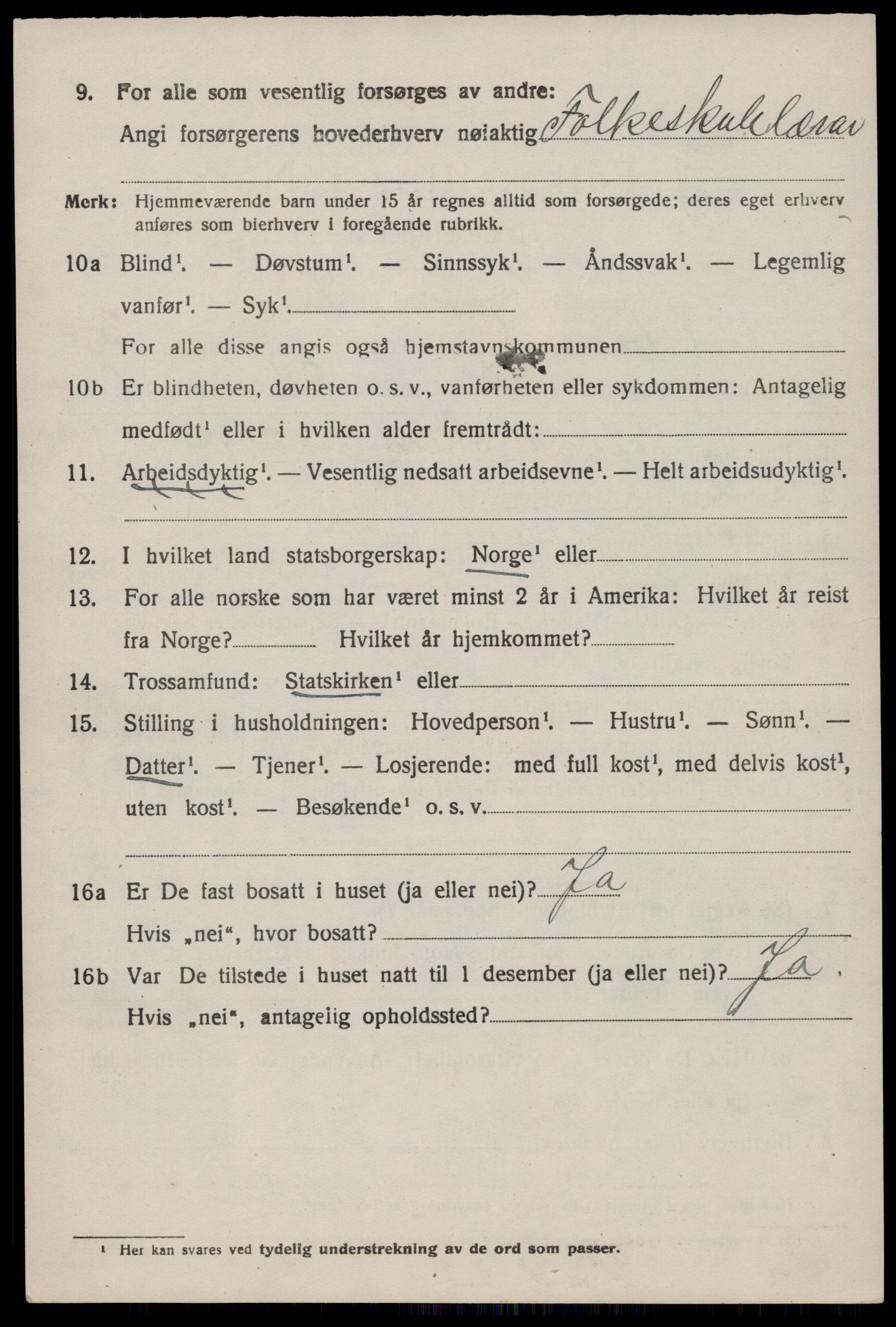 SAST, 1920 census for Nedstrand, 1920, p. 1728