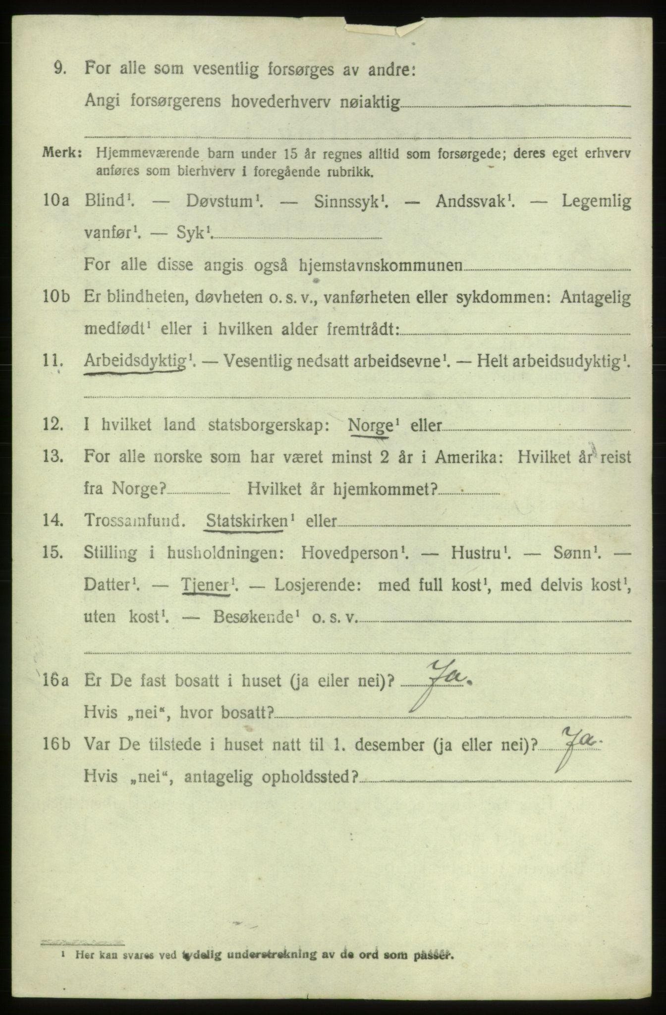 SAB, 1920 census for Bremnes, 1920, p. 2499