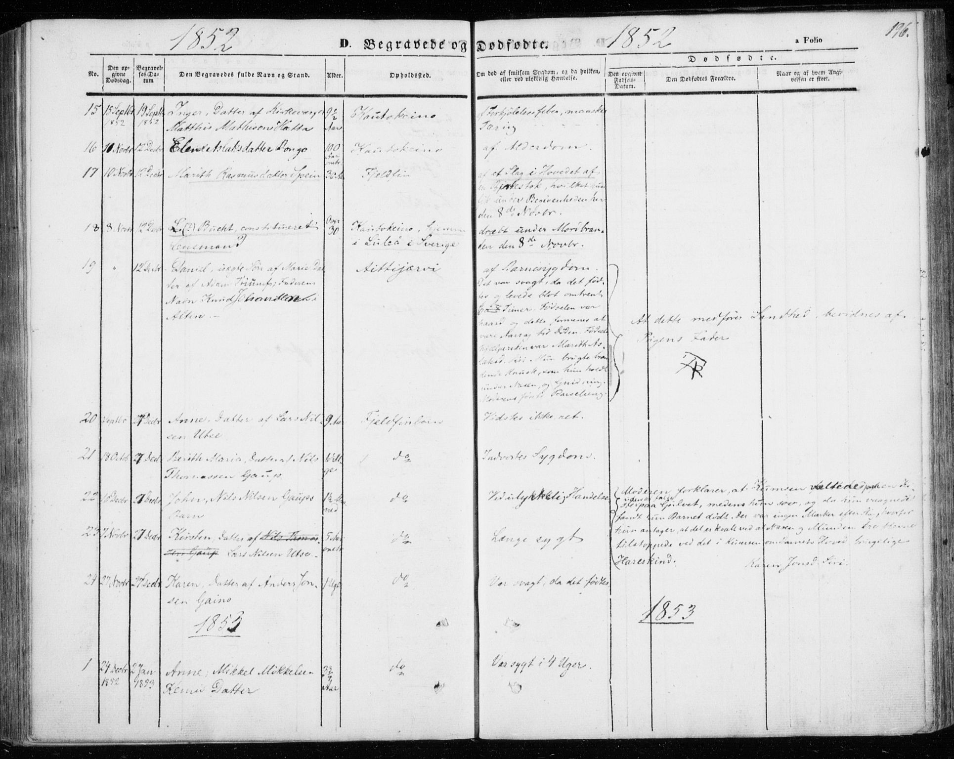 Kautokeino sokneprestembete, SATØ/S-1340/H/Ha/L0002.kirke: Parish register (official) no. 2, 1843-1861, p. 196