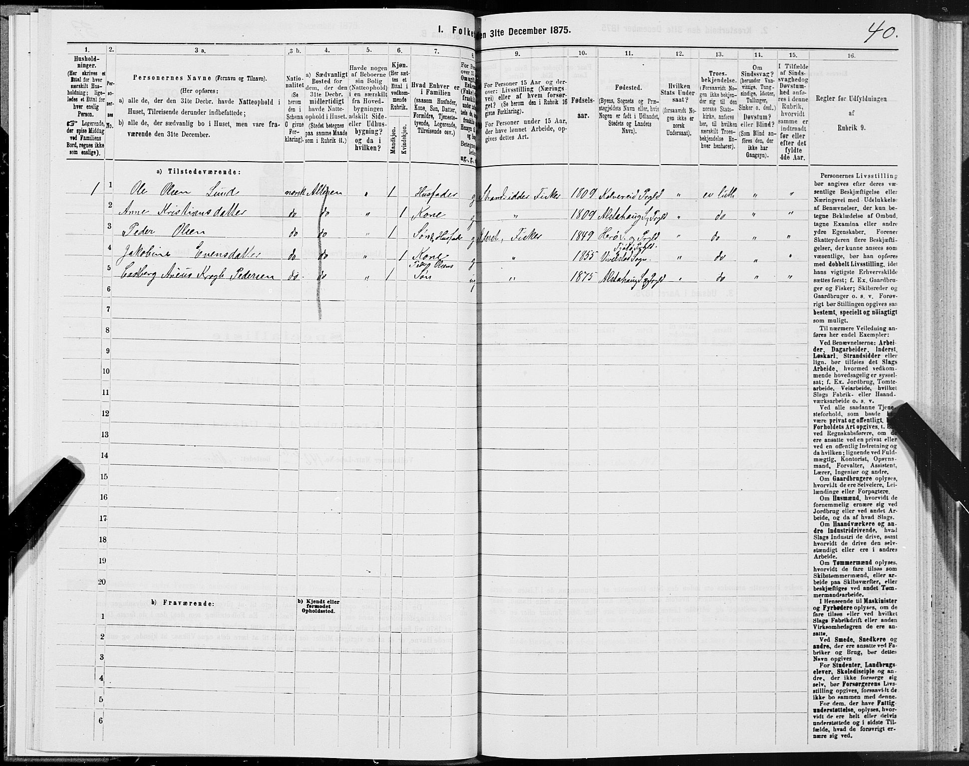 SAT, 1875 census for 1820P Alstahaug, 1875, p. 1640