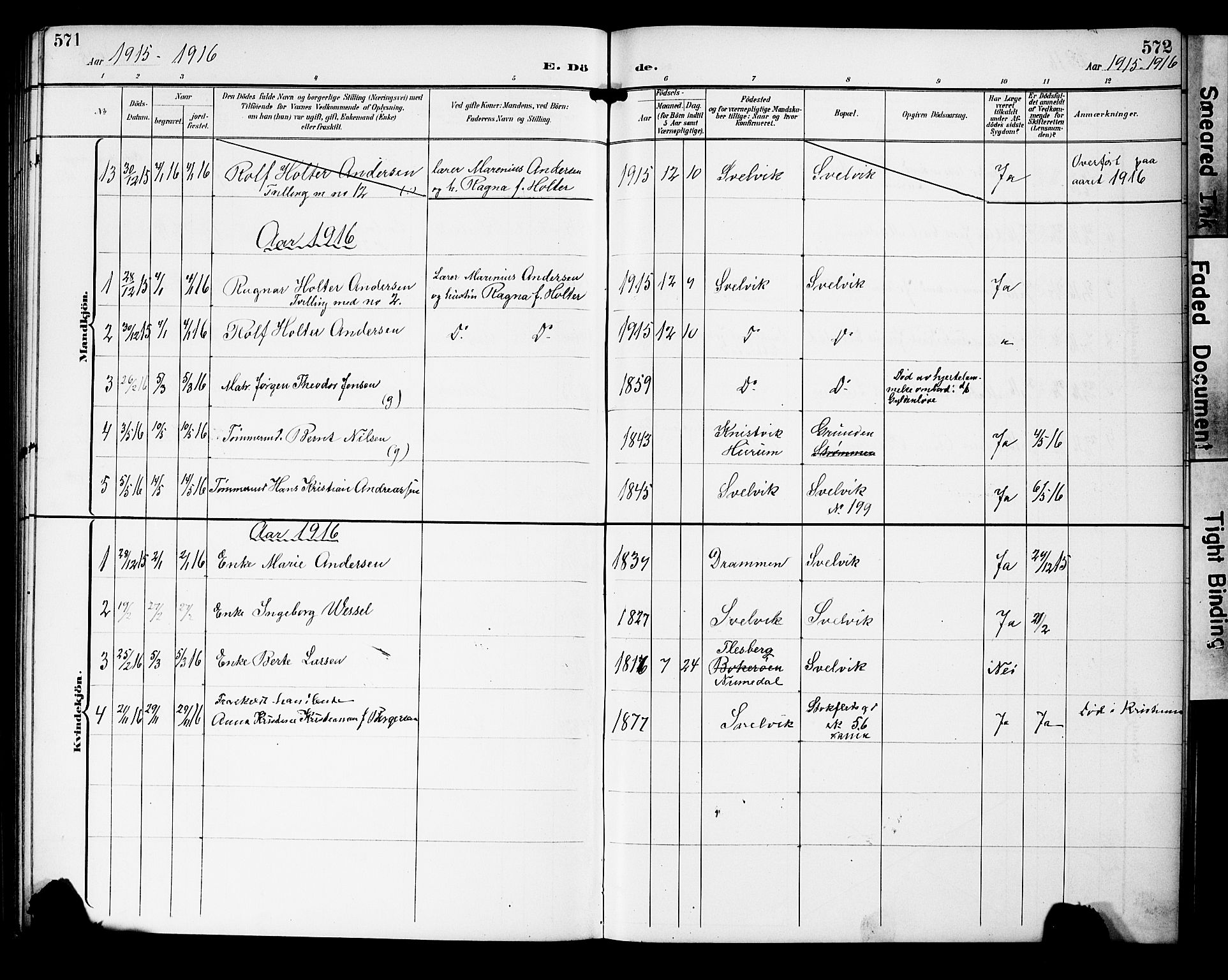 Strømm kirkebøker, AV/SAKO-A-322/G/Gb/L0002: Parish register (copy) no. II 2, 1897-1928, p. 571-572