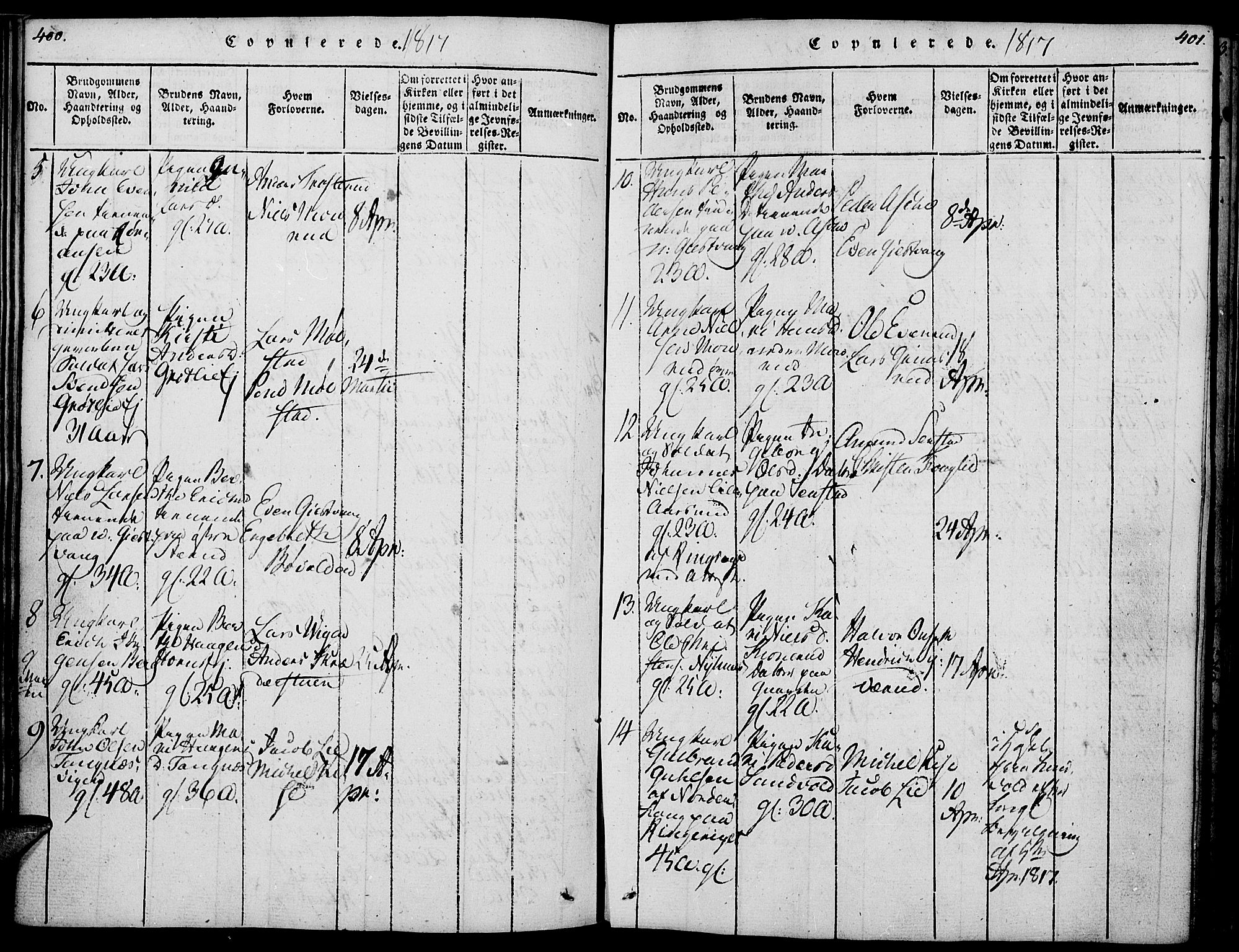 Nes prestekontor, Hedmark, AV/SAH-PREST-020/K/Ka/L0002: Parish register (official) no. 2, 1813-1827, p. 400-401