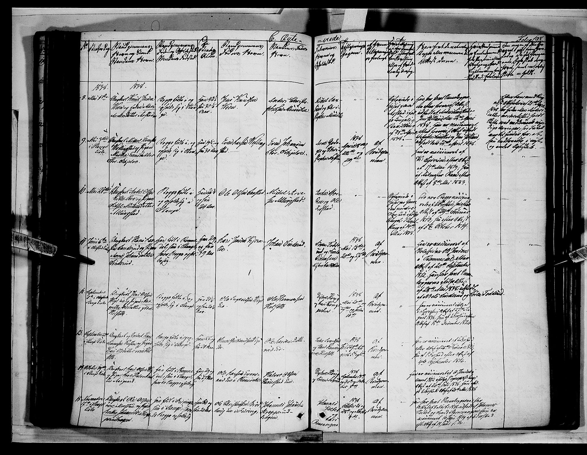 Stange prestekontor, AV/SAH-PREST-002/K/L0010: Parish register (official) no. 10, 1835-1845, p. 198