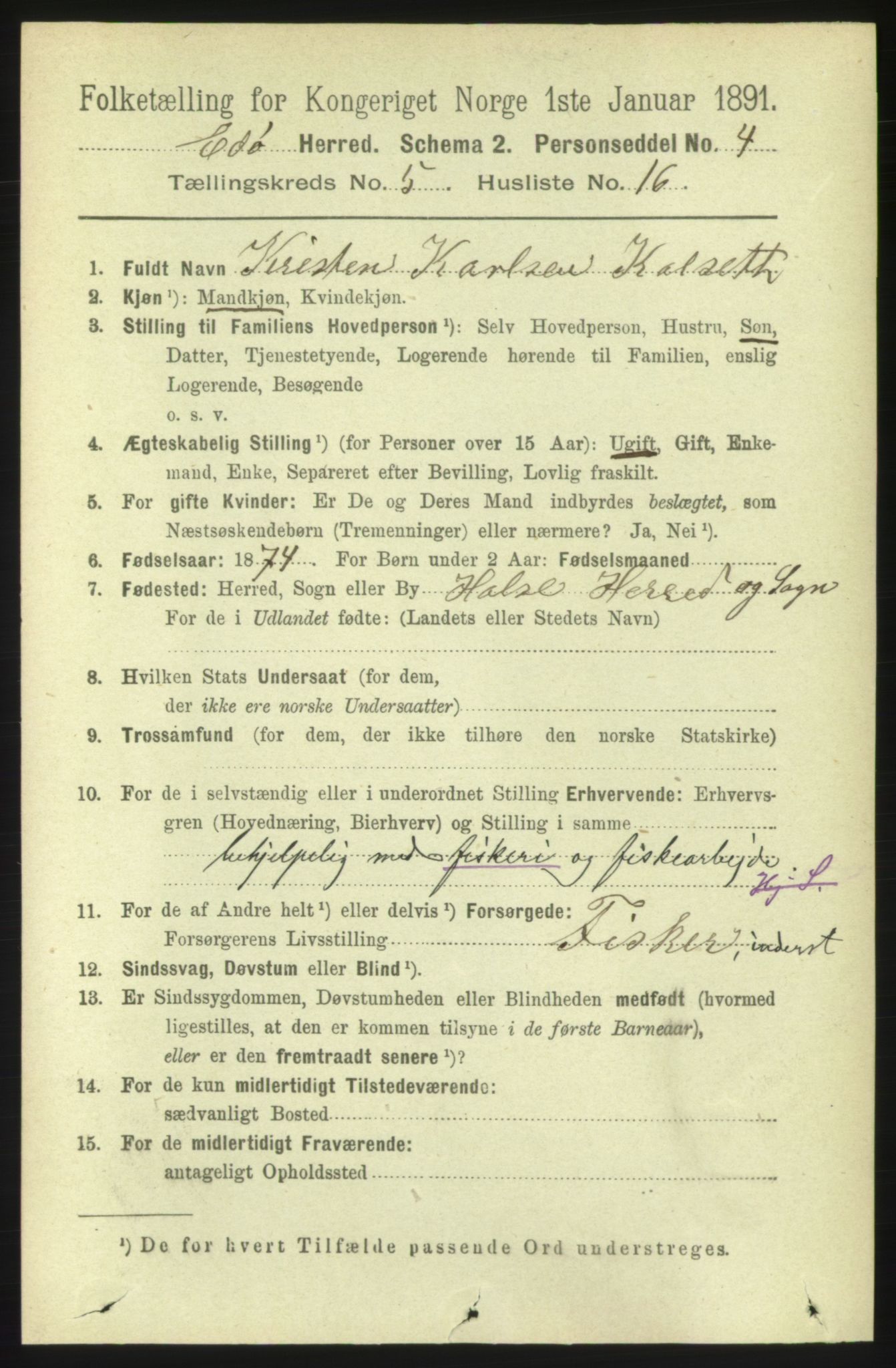 RA, 1891 census for 1573 Edøy, 1891, p. 1316