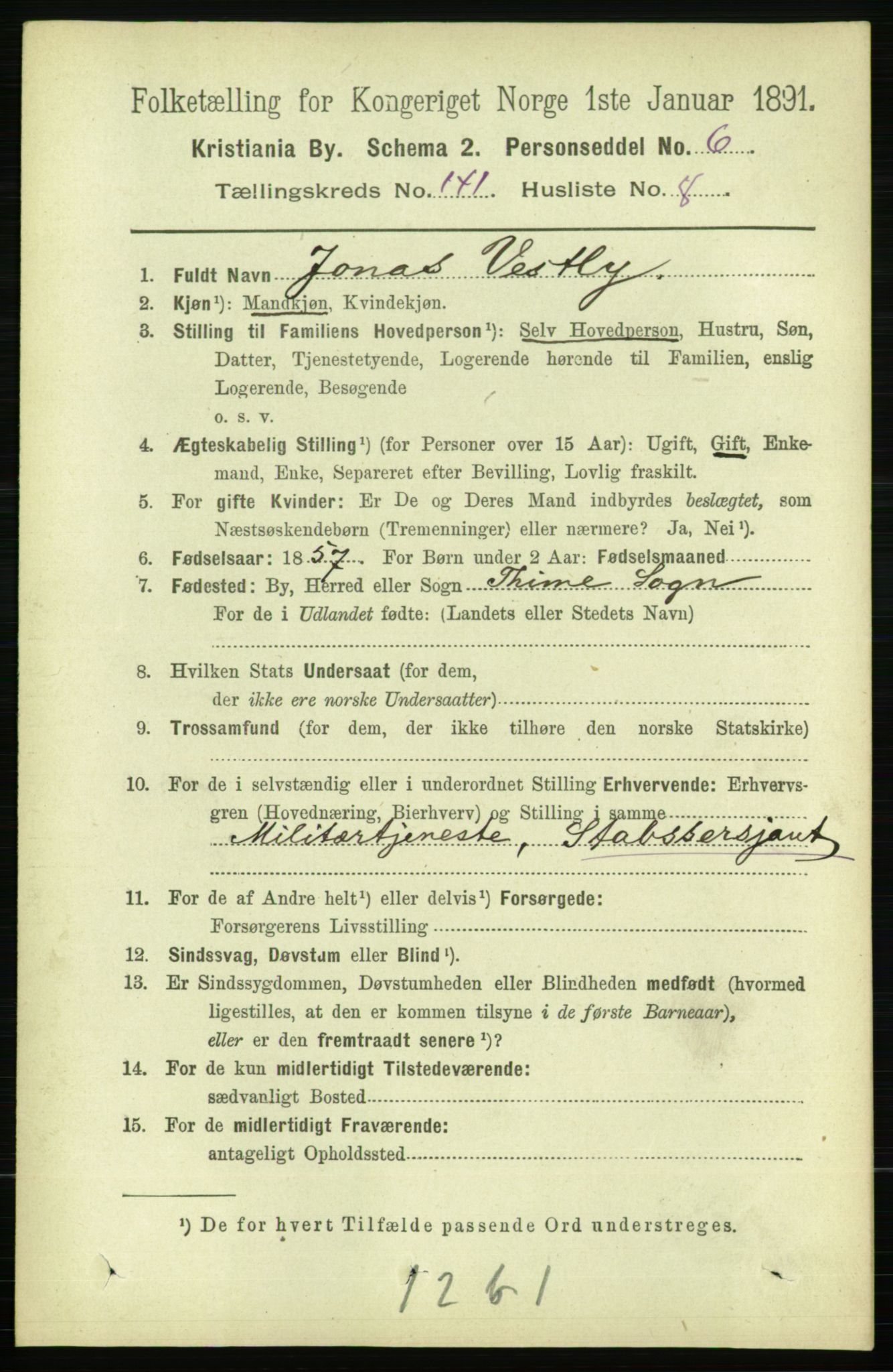 RA, 1891 census for 0301 Kristiania, 1891, p. 78245
