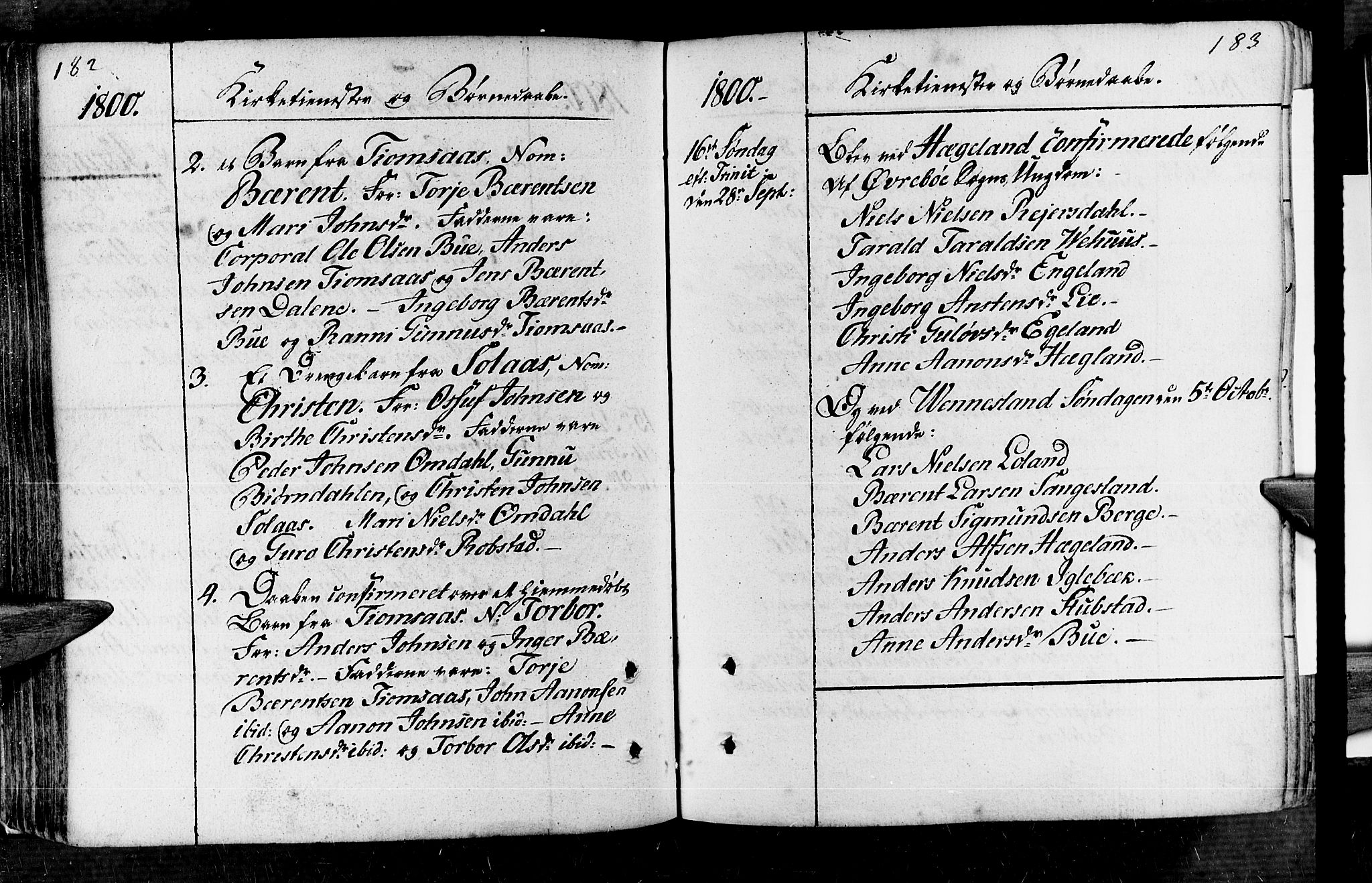 Vennesla sokneprestkontor, AV/SAK-1111-0045/Fa/Fac/L0002: Parish register (official) no. A 2, 1785-1834, p. 182-183