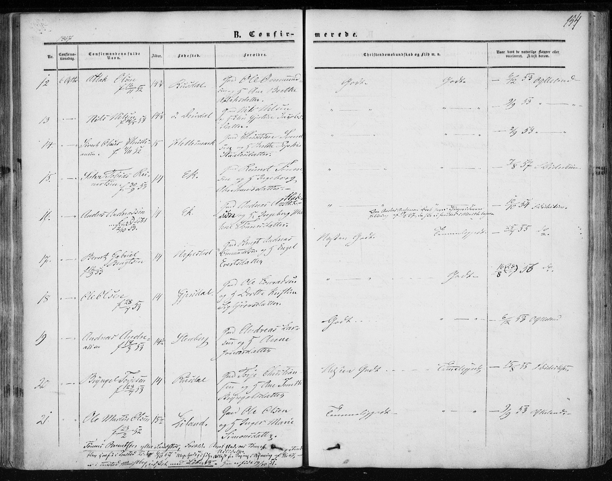 Lund sokneprestkontor, AV/SAST-A-101809/S06/L0009: Parish register (official) no. A 8, 1853-1877, p. 154