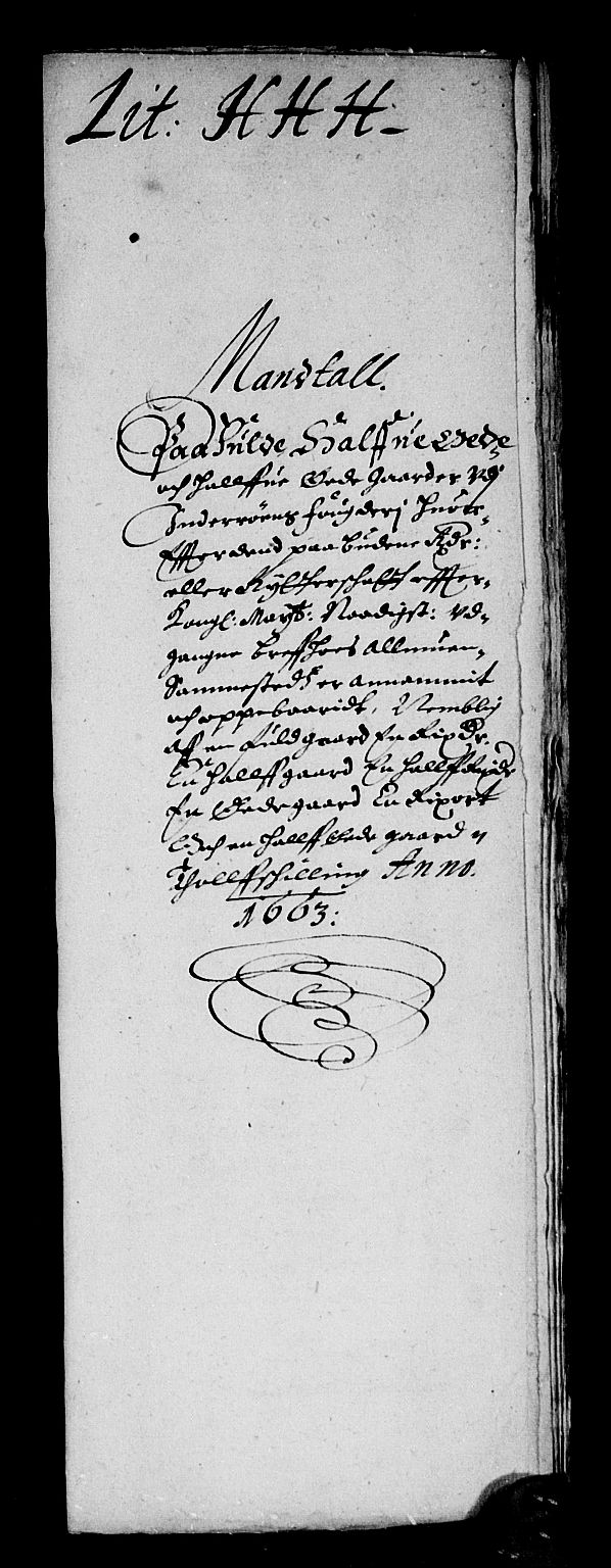 Rentekammeret inntil 1814, Reviderte regnskaper, Stiftamtstueregnskaper, Trondheim stiftamt og Nordland amt, AV/RA-EA-6044/R/Rd/L0006: Trondheim stiftamt, 1663