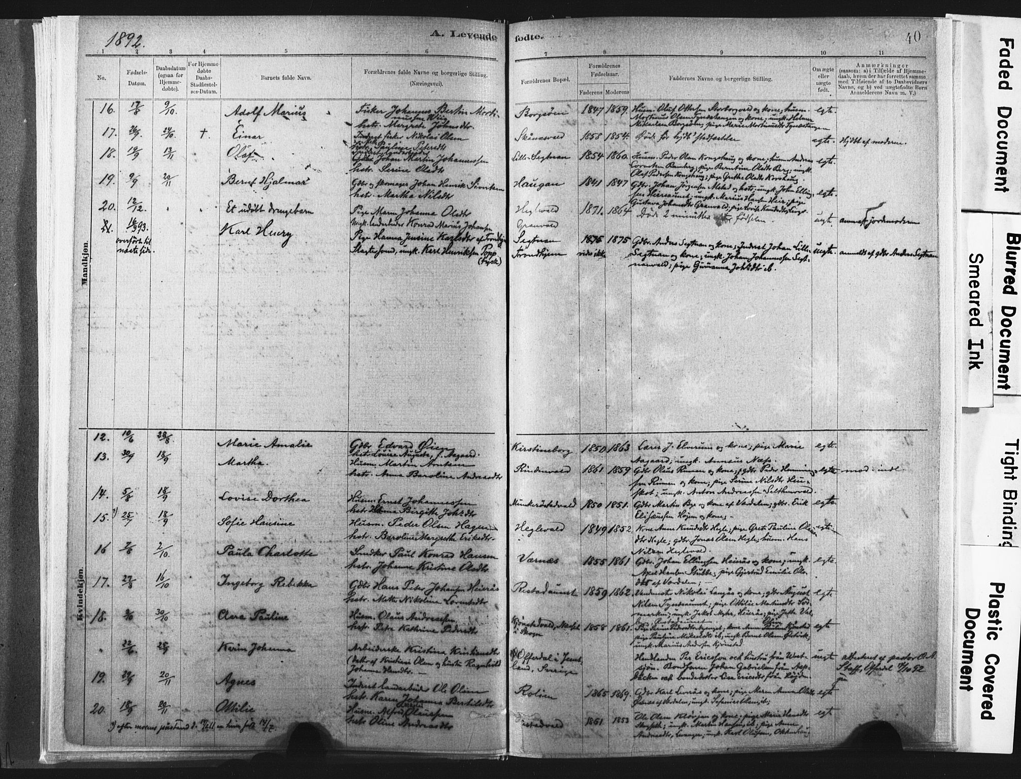 Ministerialprotokoller, klokkerbøker og fødselsregistre - Nord-Trøndelag, AV/SAT-A-1458/721/L0207: Parish register (official) no. 721A02, 1880-1911, p. 40