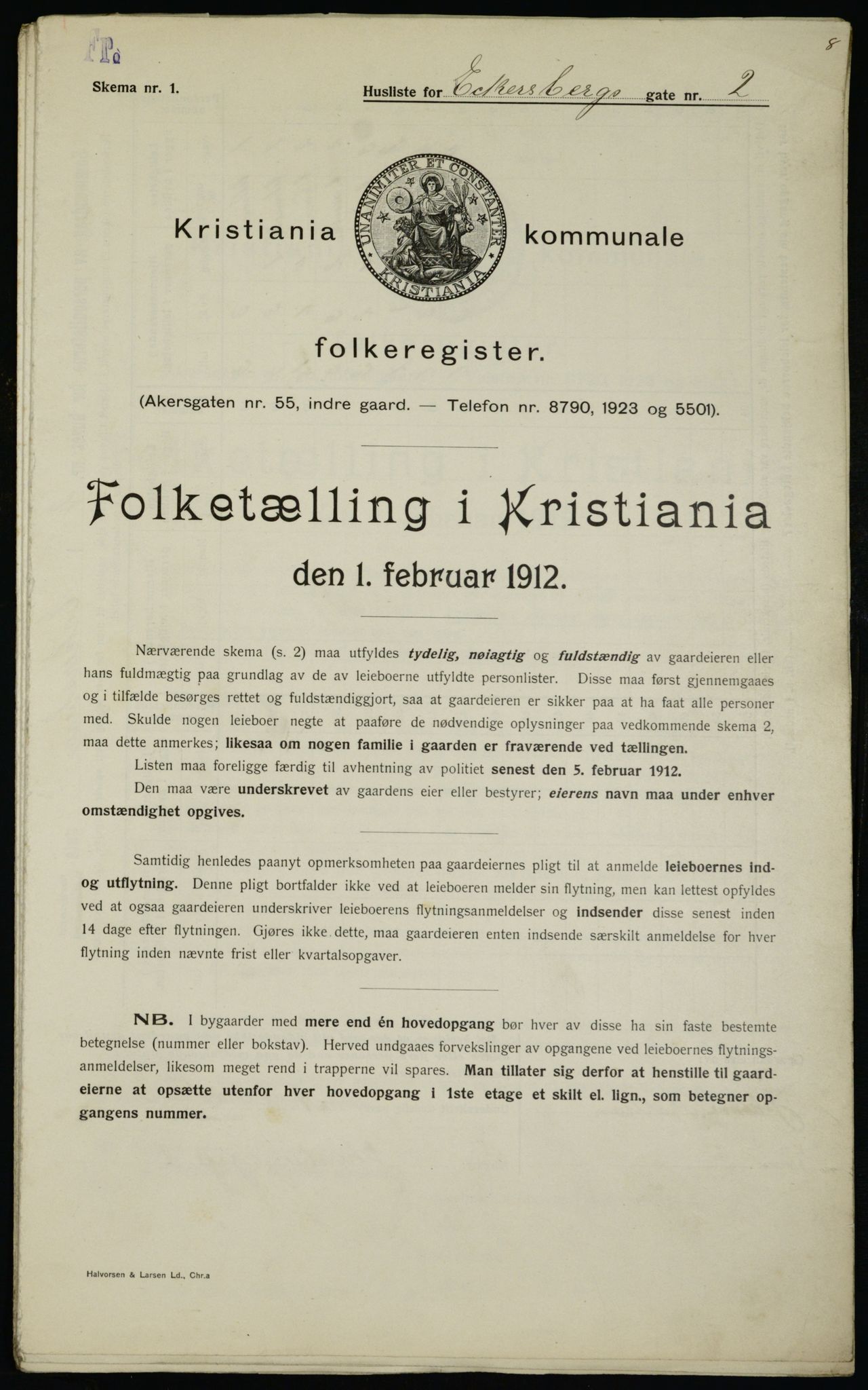 OBA, Municipal Census 1912 for Kristiania, 1912, p. 18118
