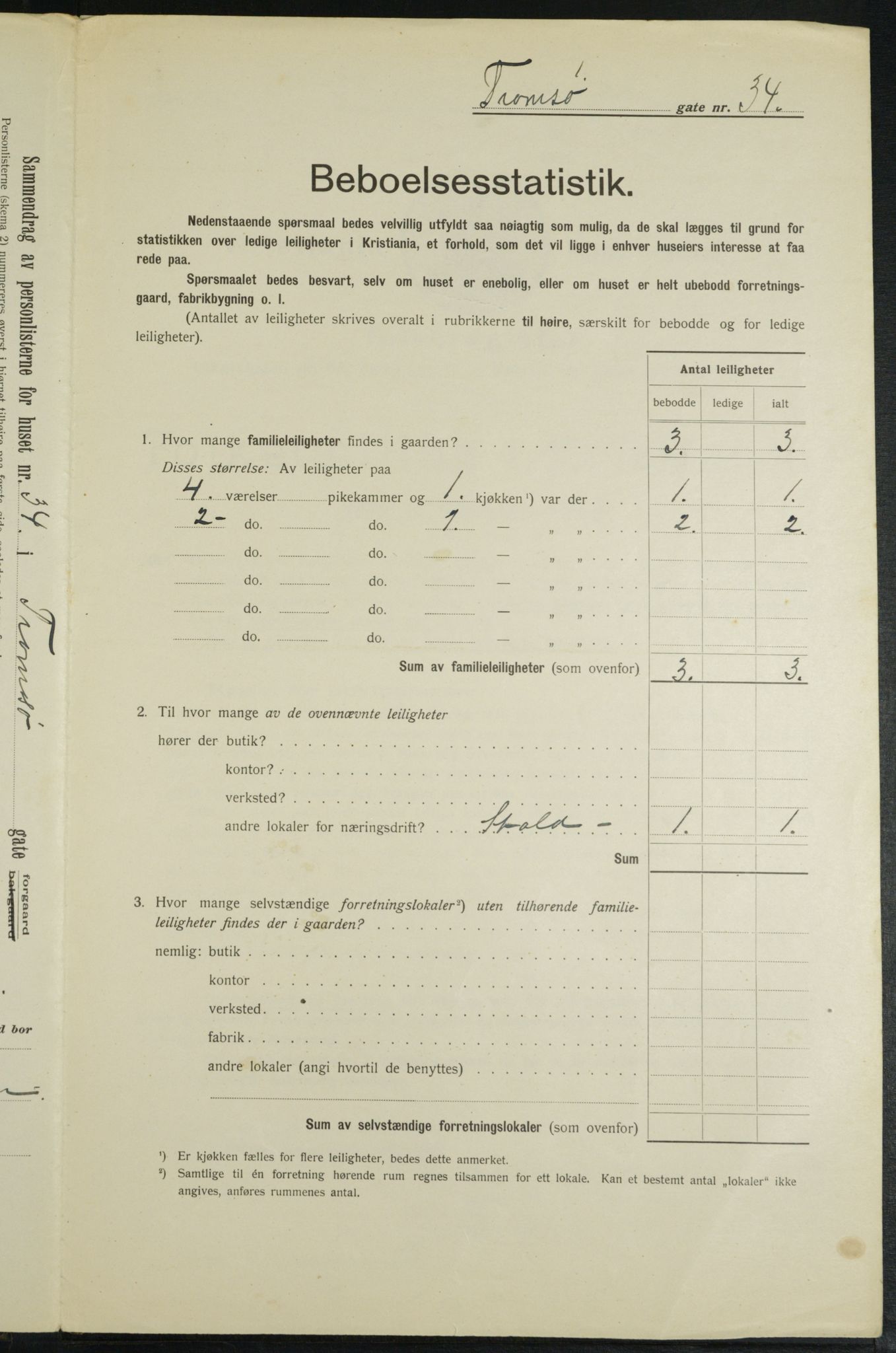 OBA, Municipal Census 1913 for Kristiania, 1913, p. 115937