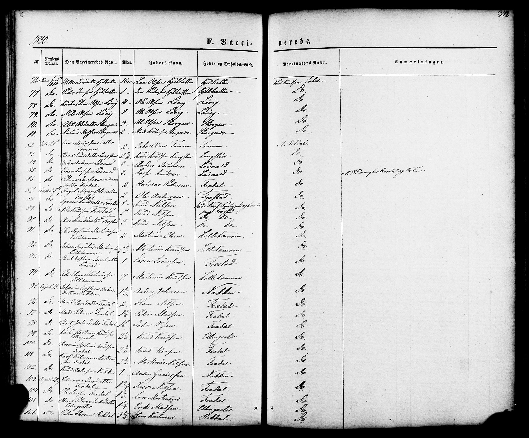 Ministerialprotokoller, klokkerbøker og fødselsregistre - Møre og Romsdal, SAT/A-1454/539/L0529: Parish register (official) no. 539A02, 1848-1872, p. 372
