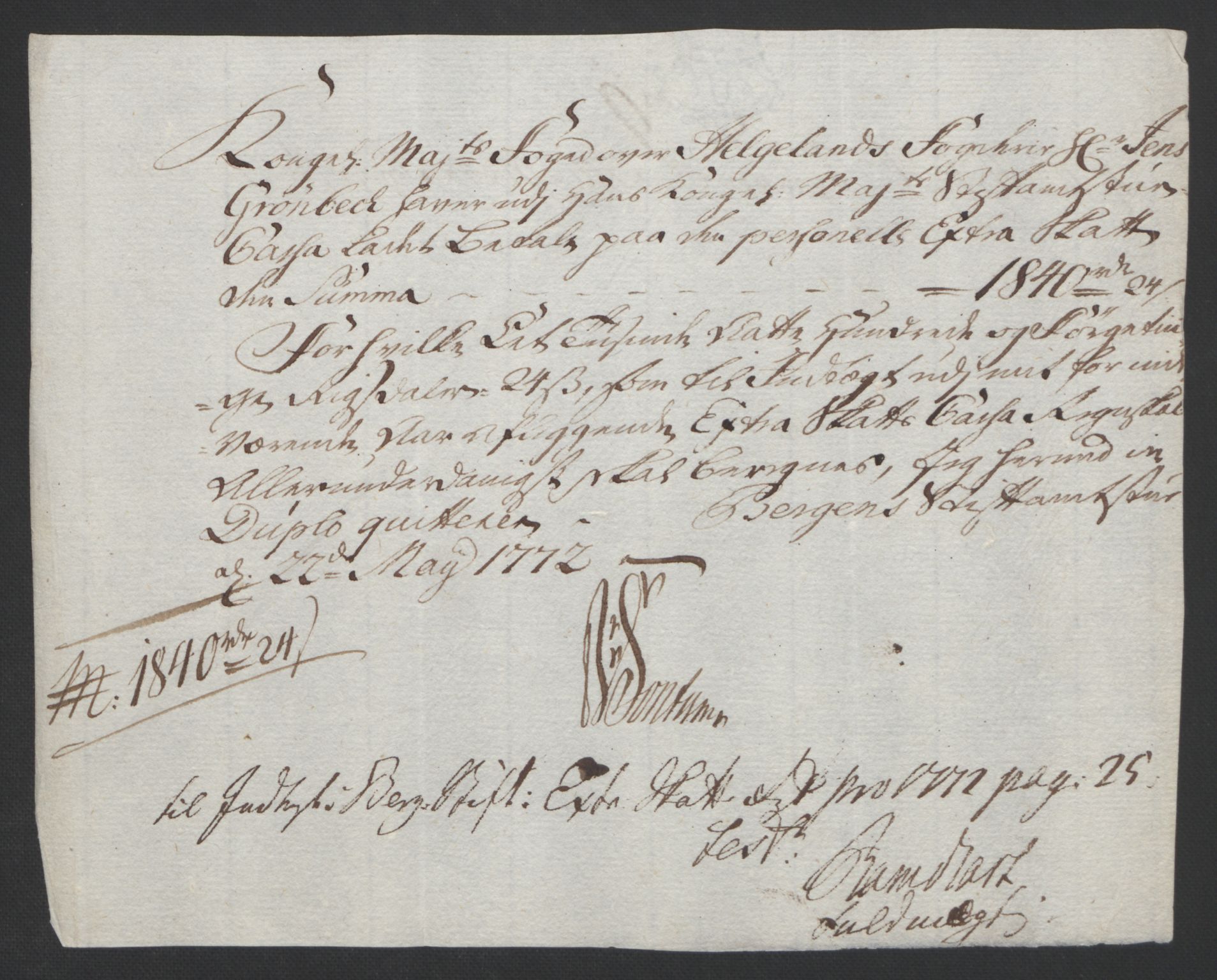 Rentekammeret inntil 1814, Reviderte regnskaper, Fogderegnskap, RA/EA-4092/R65/L4573: Ekstraskatten Helgeland, 1762-1772, p. 436