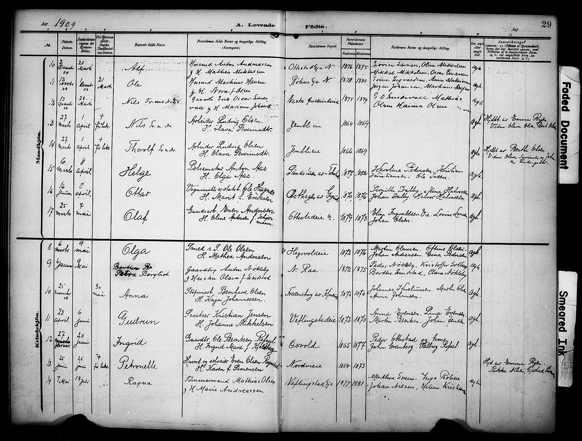 Stange prestekontor, SAH/PREST-002/K/L0022: Parish register (official) no. 22, 1903-1914, p. 29