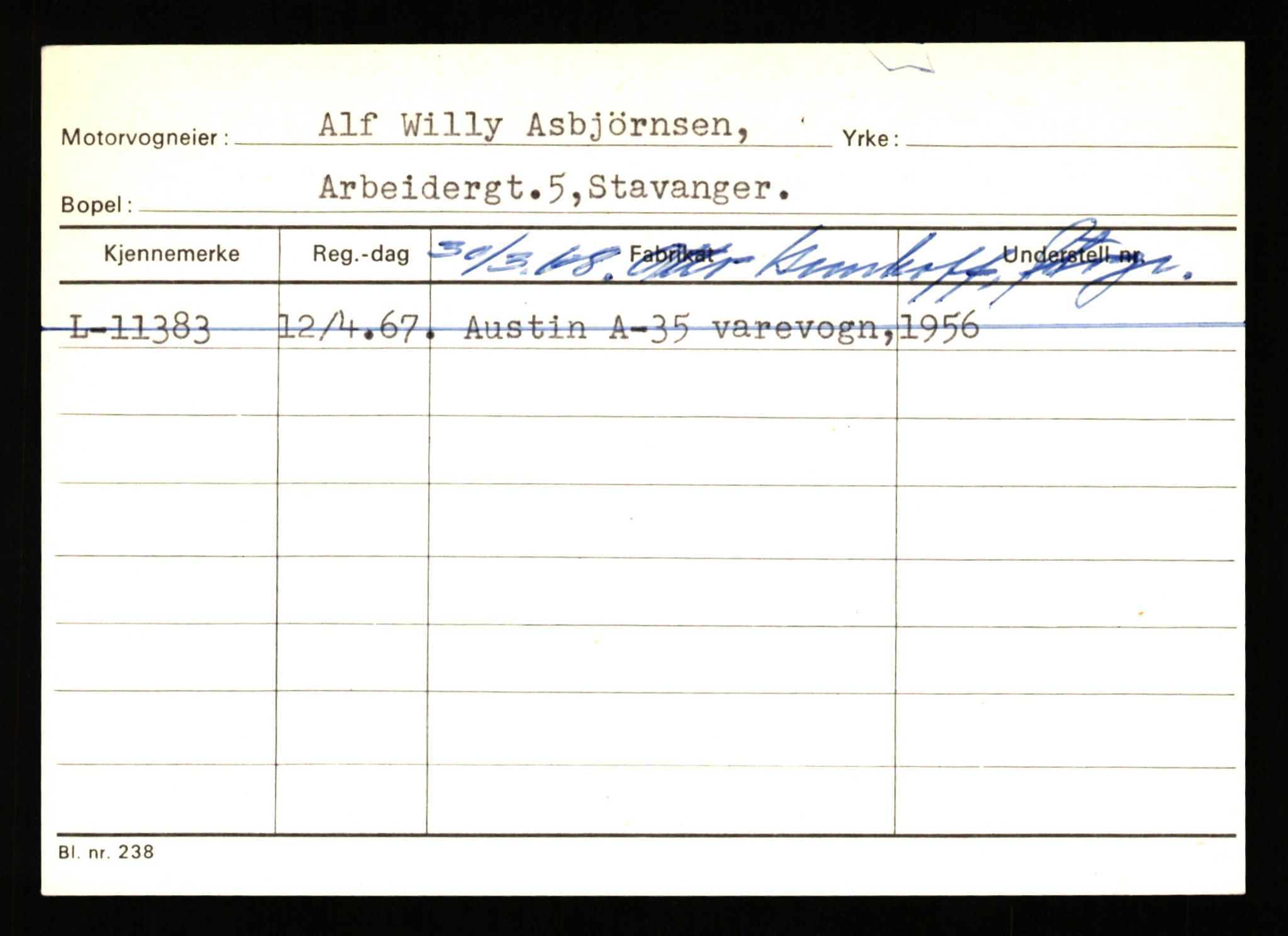 Stavanger trafikkstasjon, SAST/A-101942/0/H/L0001: Abarbanell - Askerud, 1930-1971, p. 2708