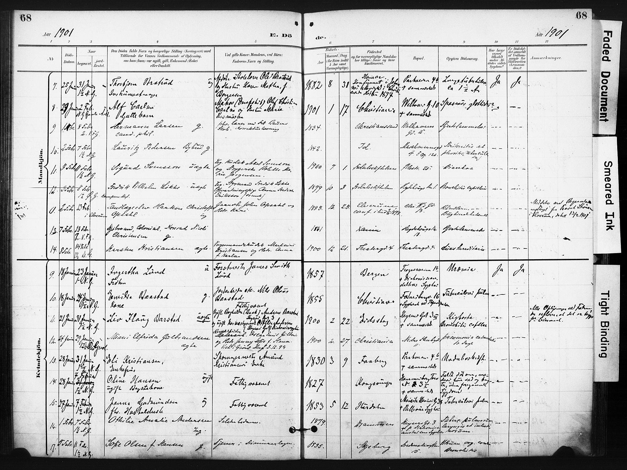 Trefoldighet prestekontor Kirkebøker, SAO/A-10882/F/Fd/L0004: Parish register (official) no. IV 4, 1897-1912, p. 68
