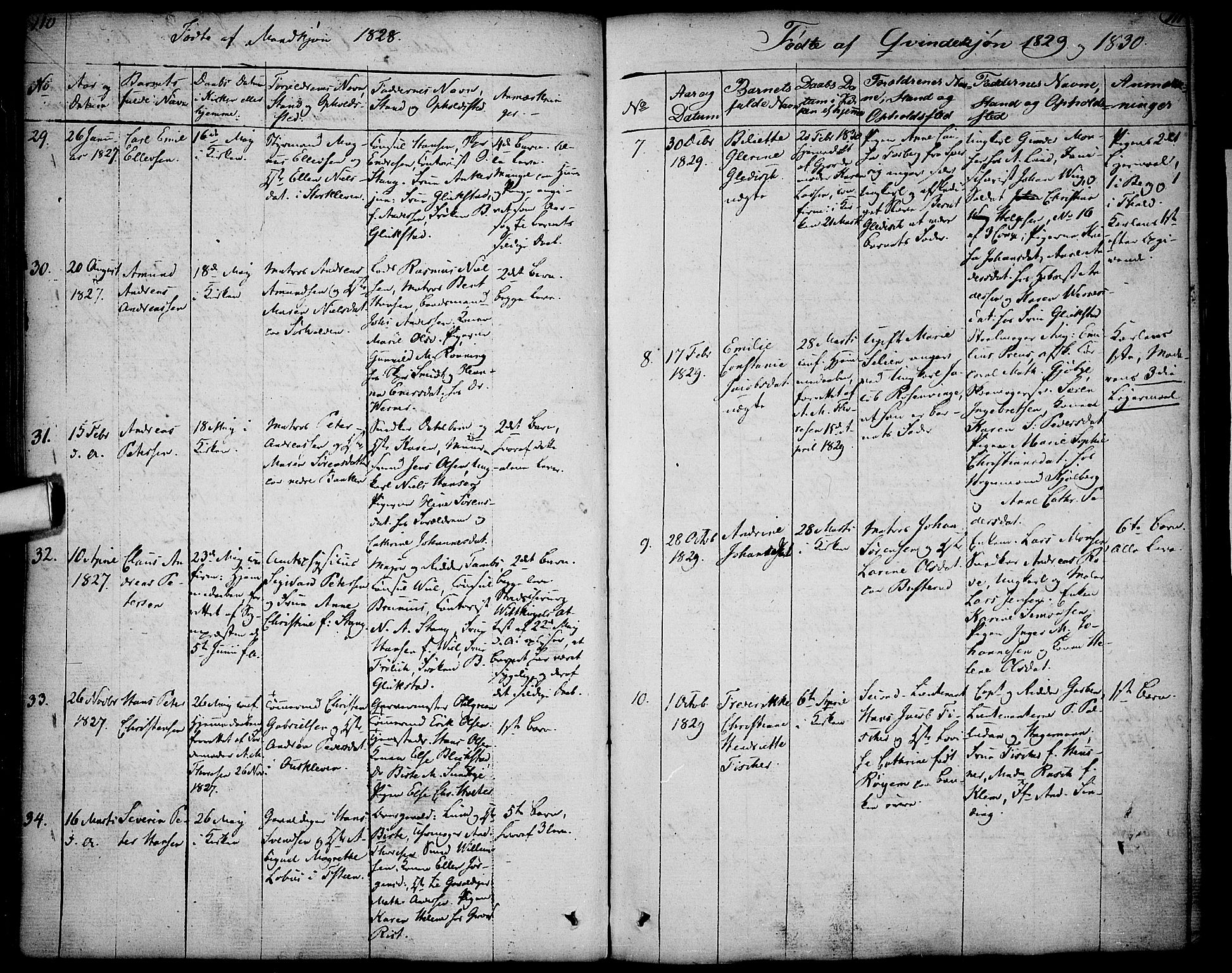 Halden prestekontor Kirkebøker, SAO/A-10909/F/Fa/L0004: Parish register (official) no. I 4, 1823-1834, p. 110-111