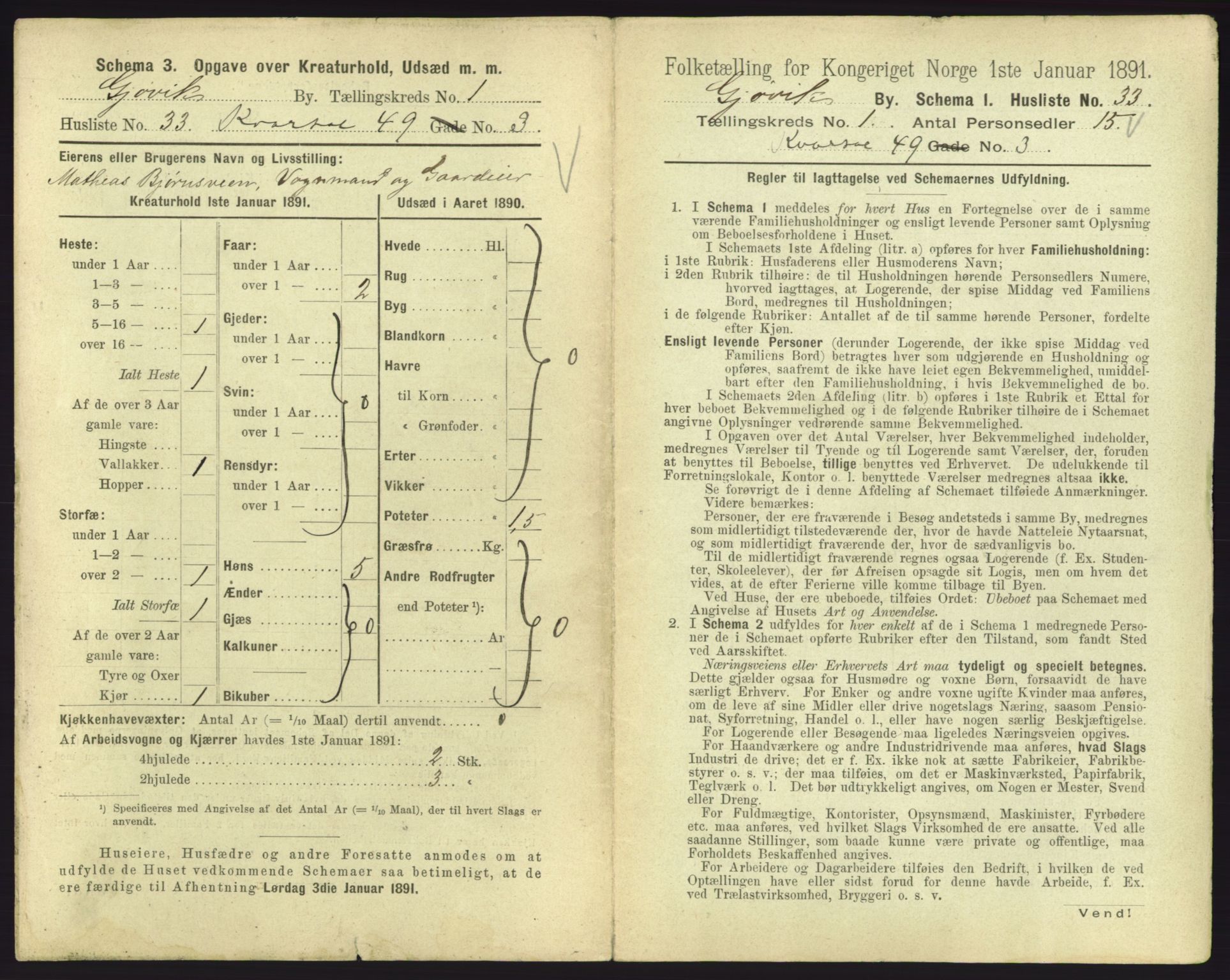 RA, 1891 census for 0502 Gjøvik, 1891, p. 82