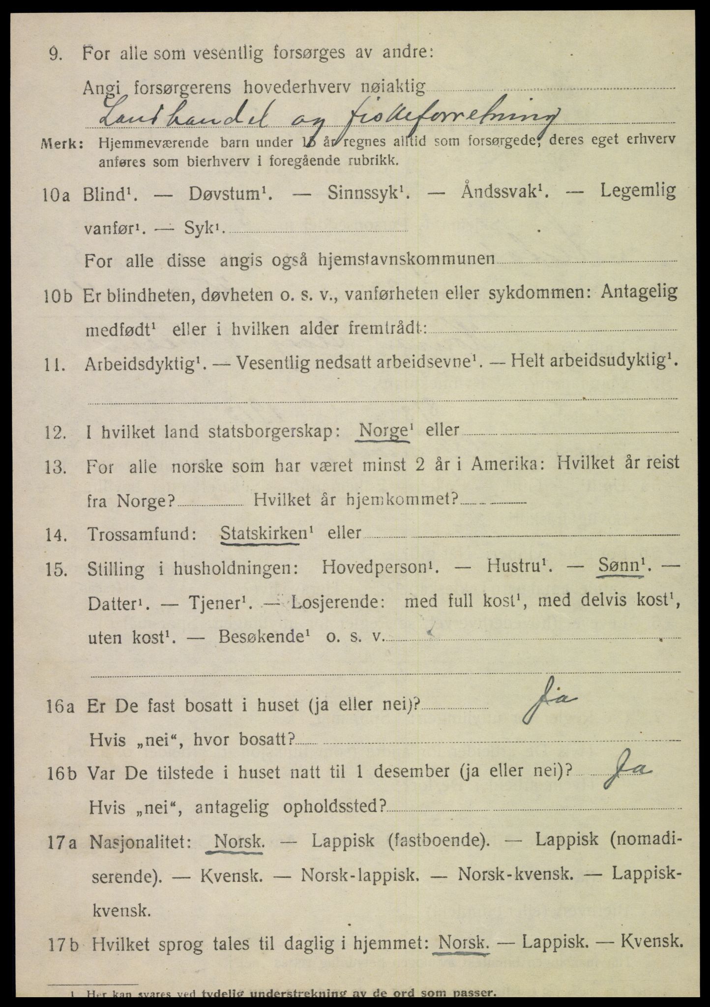 SAT, 1920 census for Alstahaug, 1920, p. 3252