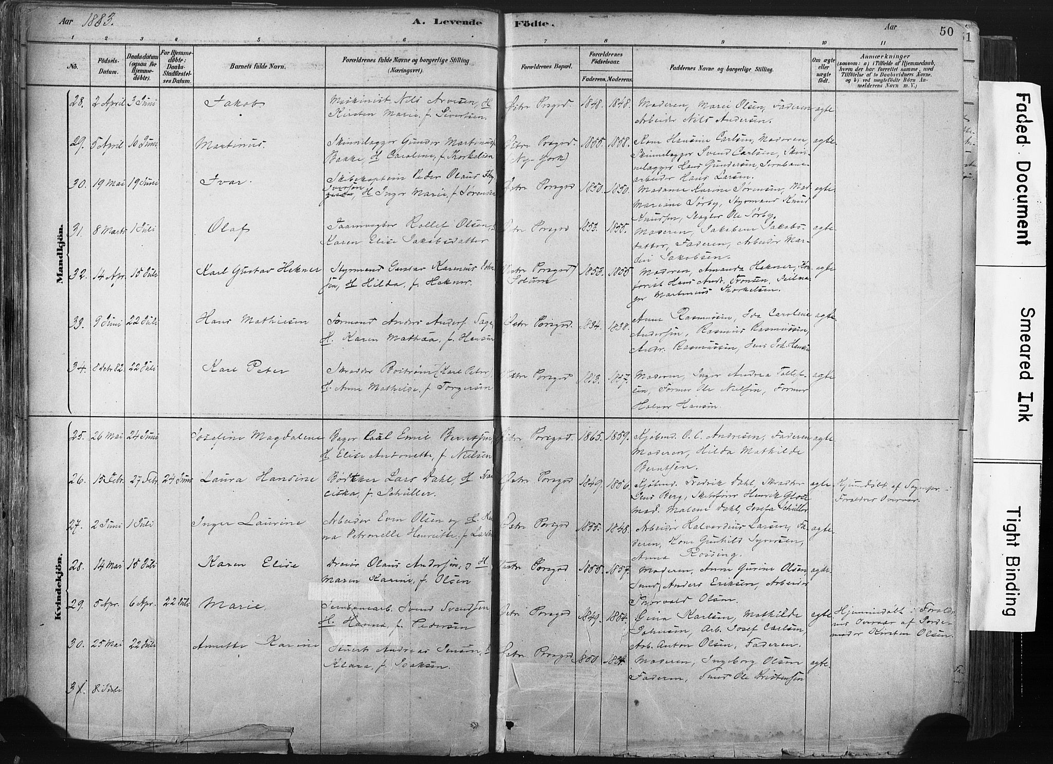 Porsgrunn kirkebøker , AV/SAKO-A-104/F/Fa/L0008: Parish register (official) no. 8, 1878-1895, p. 50