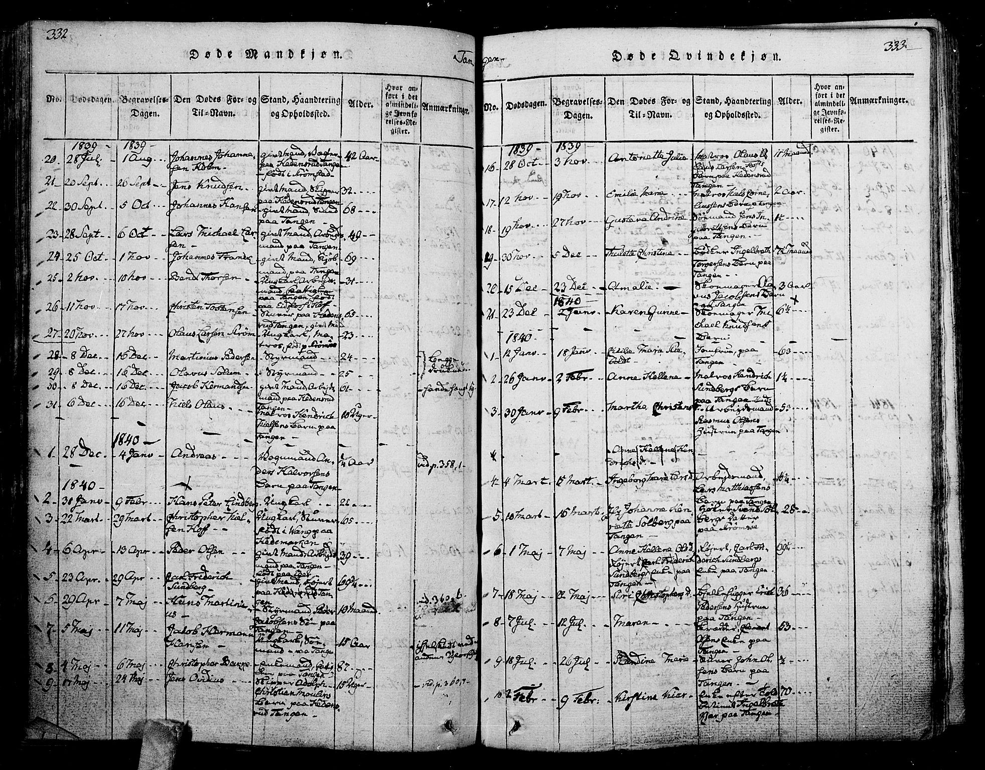 Skoger kirkebøker, SAKO/A-59/F/Fa/L0002: Parish register (official) no. I 2 /2, 1814-1842, p. 332-333