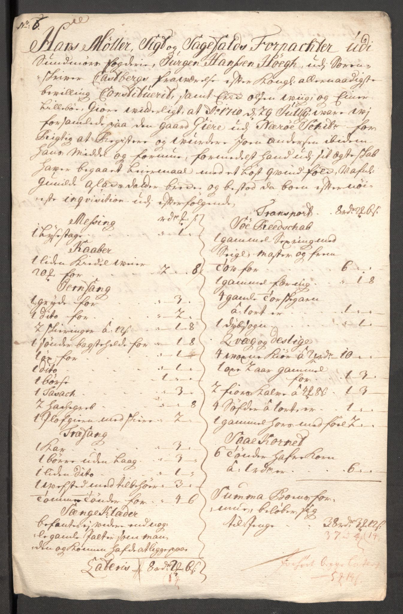 Rentekammeret inntil 1814, Reviderte regnskaper, Fogderegnskap, AV/RA-EA-4092/R54/L3563: Fogderegnskap Sunnmøre, 1710, p. 121