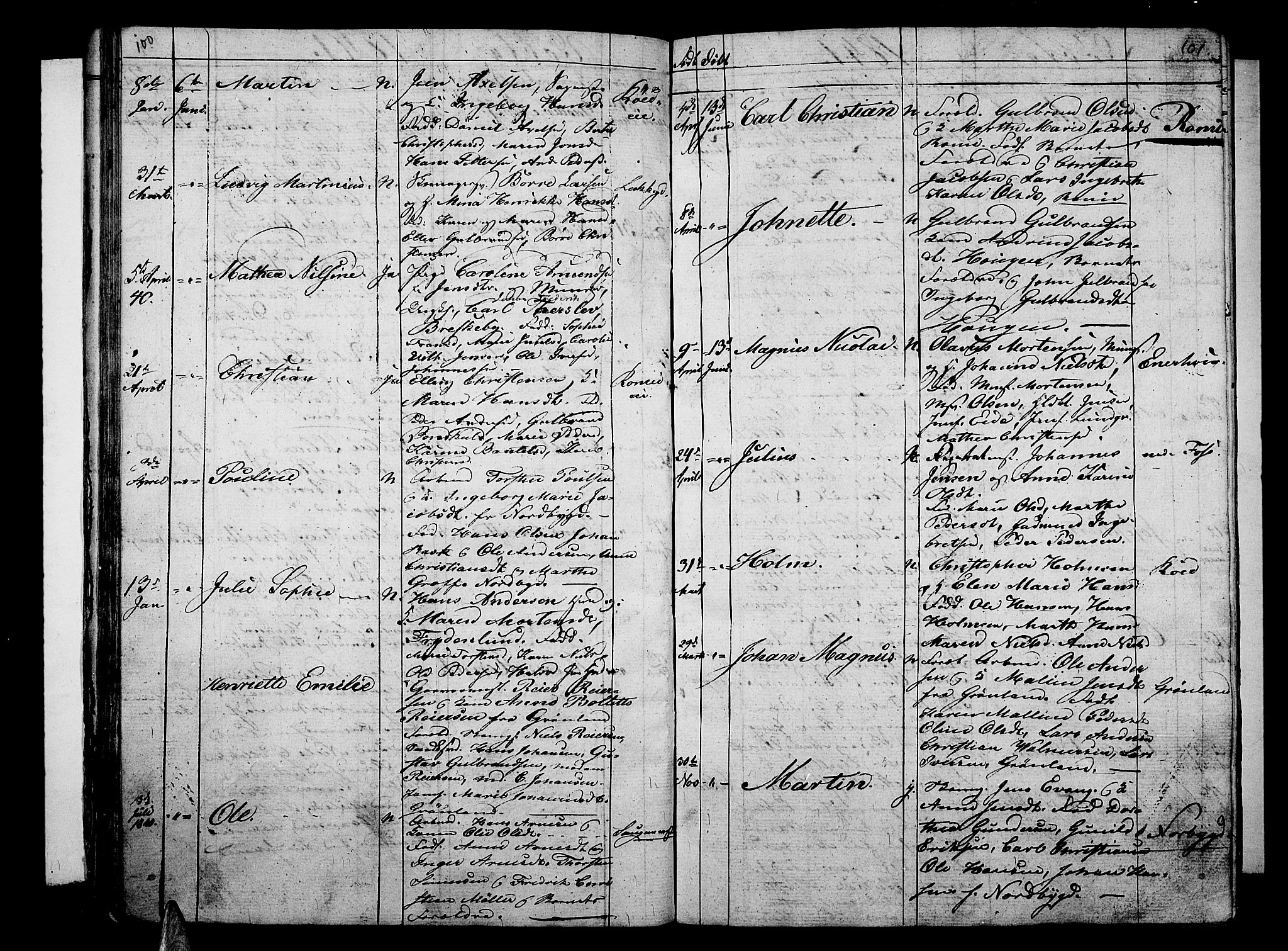 Aker prestekontor kirkebøker, AV/SAO-A-10861/G/L0007: Parish register (copy) no. 7, 1838-1846, p. 100-101