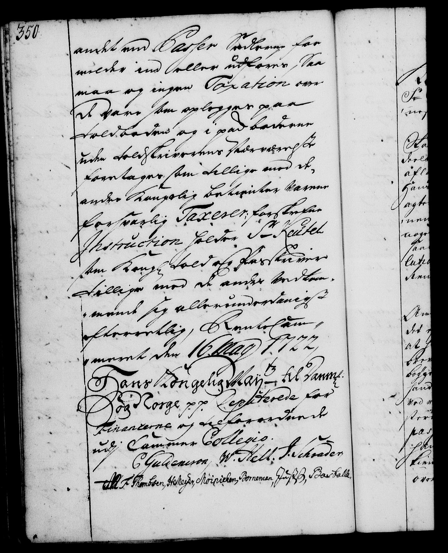 Rentekammeret, Kammerkanselliet, RA/EA-3111/G/Gg/Ggi/L0001: Norsk instruksjonsprotokoll med register (merket RK 53.34), 1720-1729, p. 350