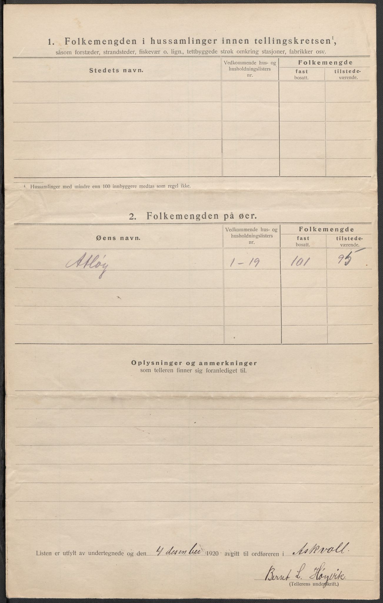 SAB, 1920 census for Askvoll, 1920, p. 52