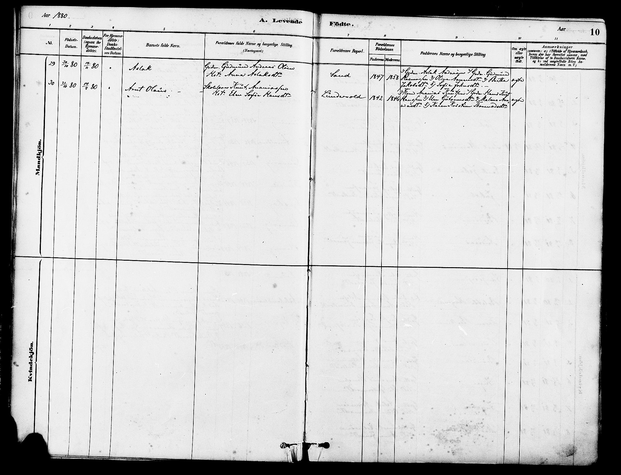 Tysvær sokneprestkontor, SAST/A -101864/H/Ha/Haa/L0006: Parish register (official) no. A 6, 1878-1896, p. 10