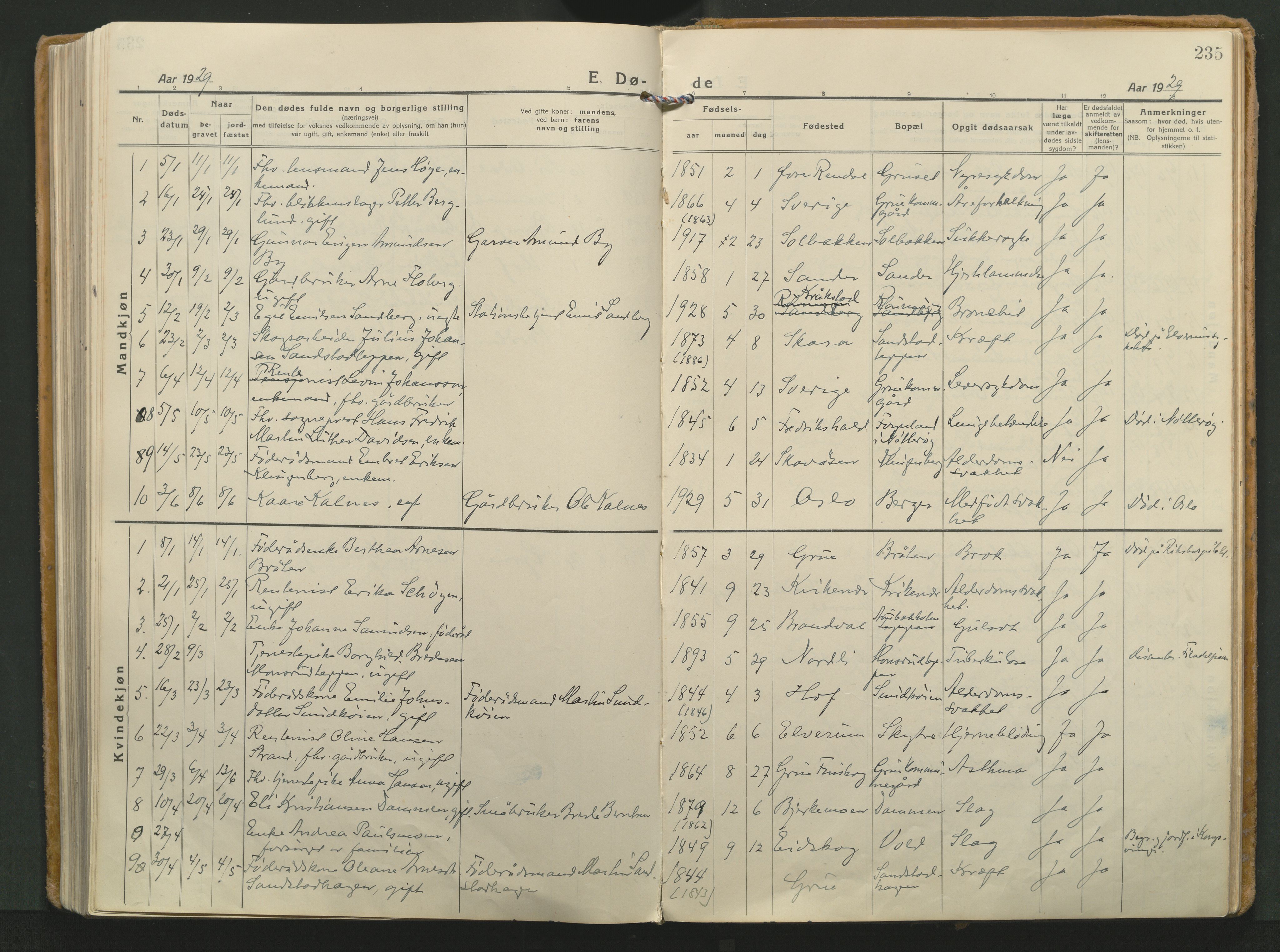 Grue prestekontor, SAH/PREST-036/H/Ha/Haa/L0018: Parish register (official) no. 18, 1923-1940, p. 235