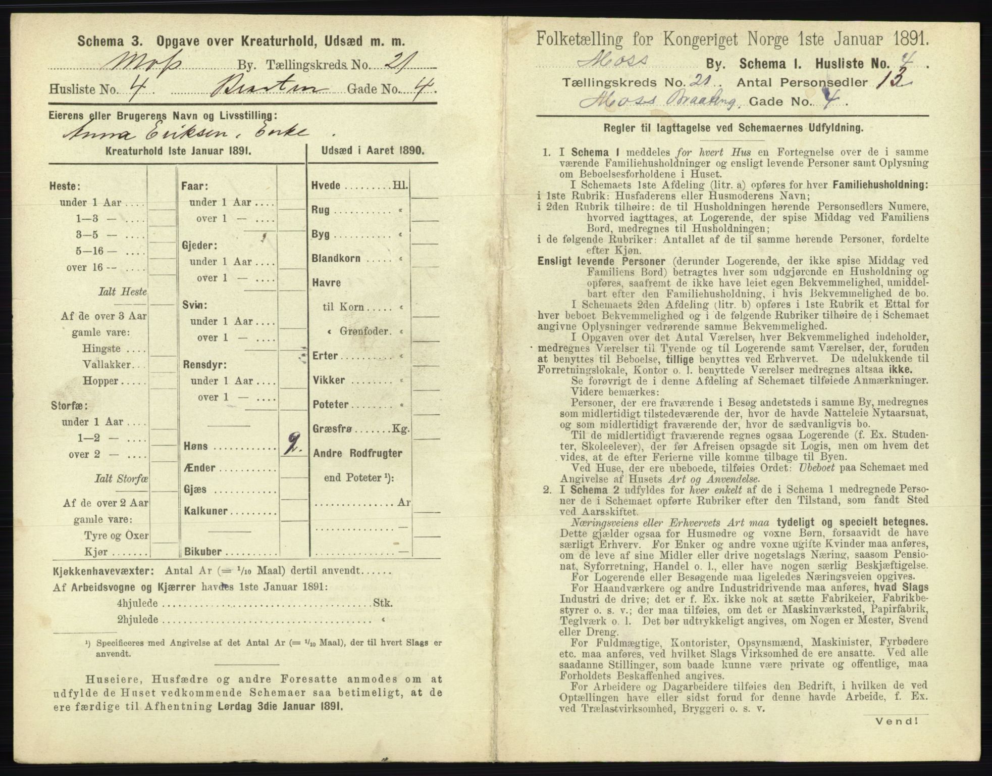 RA, 1891 census for 0104 Moss, 1891, p. 1282