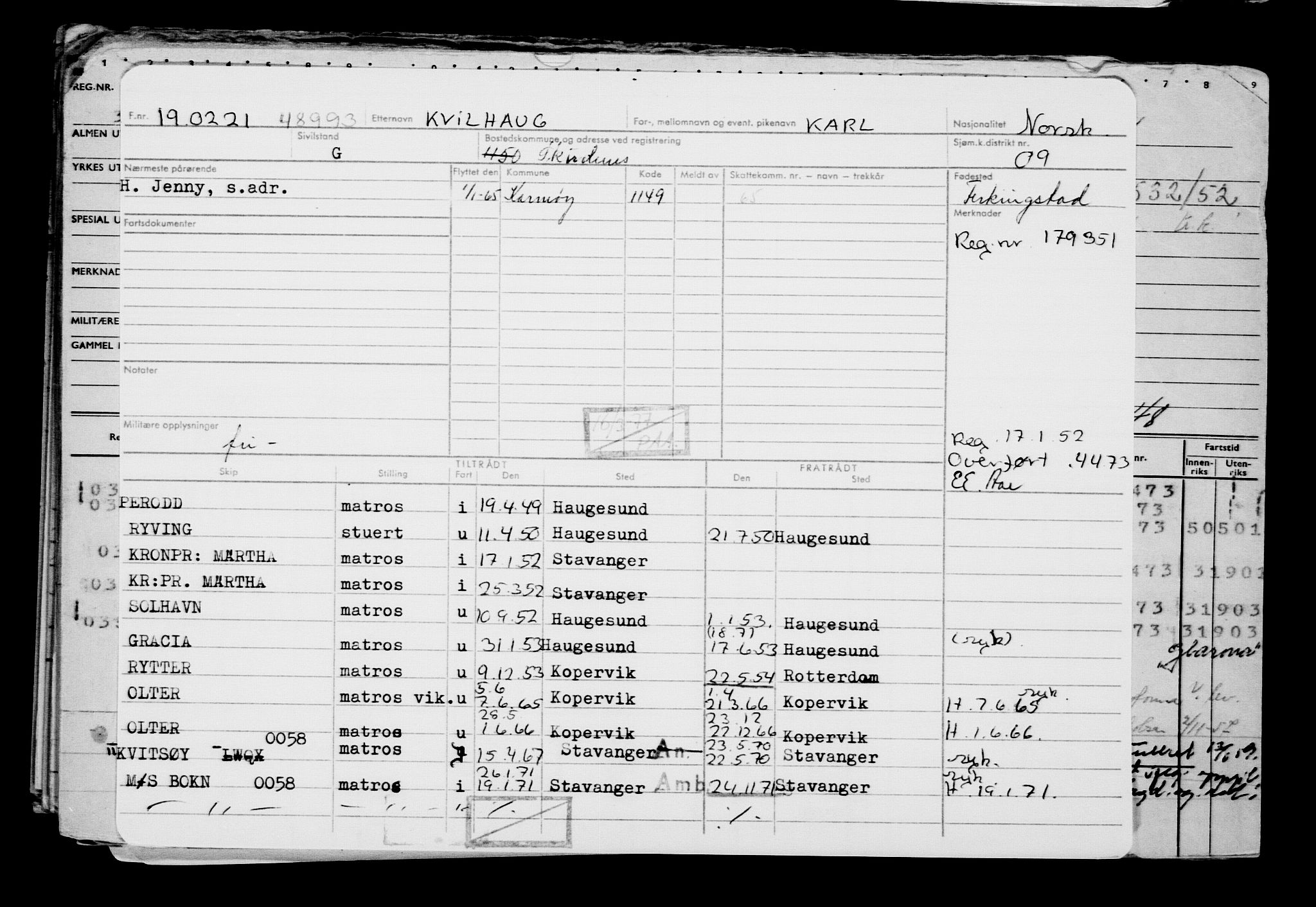 Direktoratet for sjømenn, AV/RA-S-3545/G/Gb/L0190: Hovedkort, 1921, p. 478