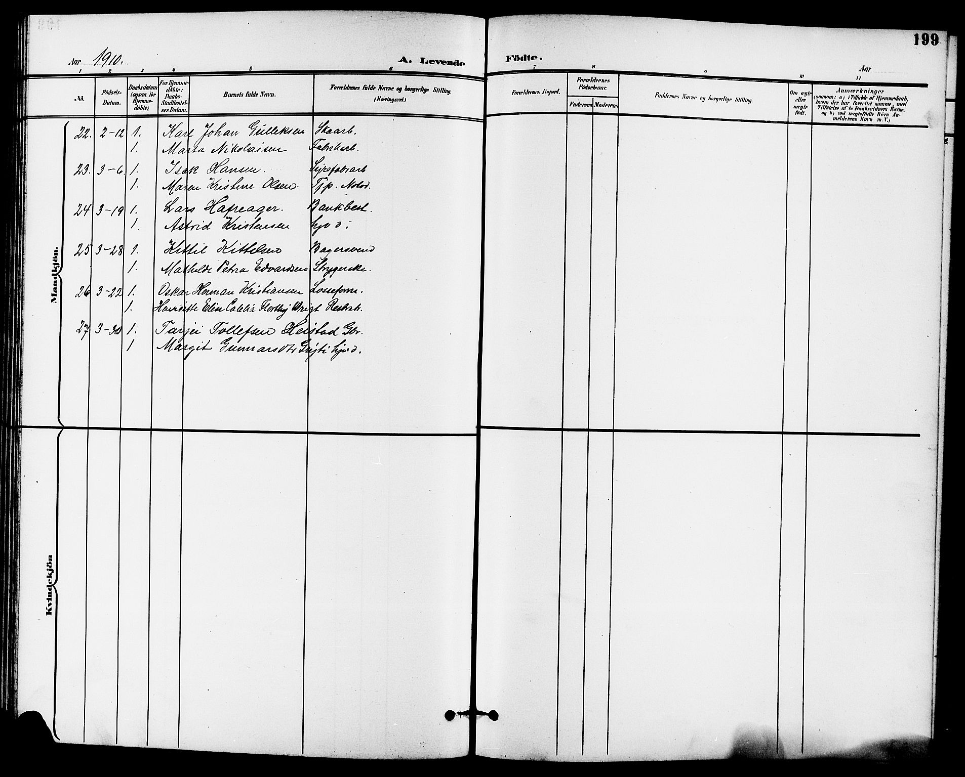 Skien kirkebøker, AV/SAKO-A-302/G/Ga/L0008: Parish register (copy) no. 8, 1900-1910, p. 199