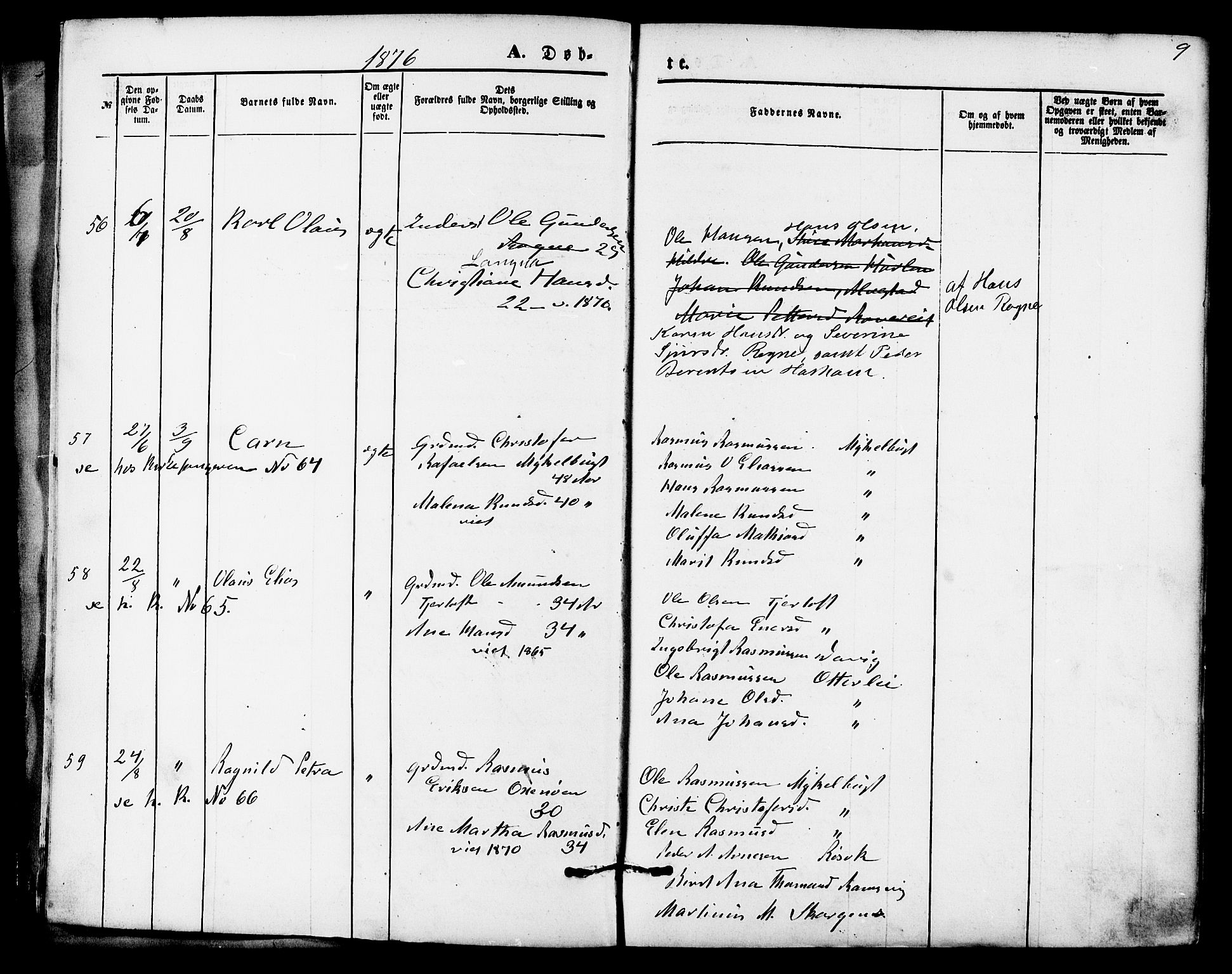 Ministerialprotokoller, klokkerbøker og fødselsregistre - Møre og Romsdal, AV/SAT-A-1454/536/L0500: Parish register (official) no. 536A09, 1876-1889, p. 9