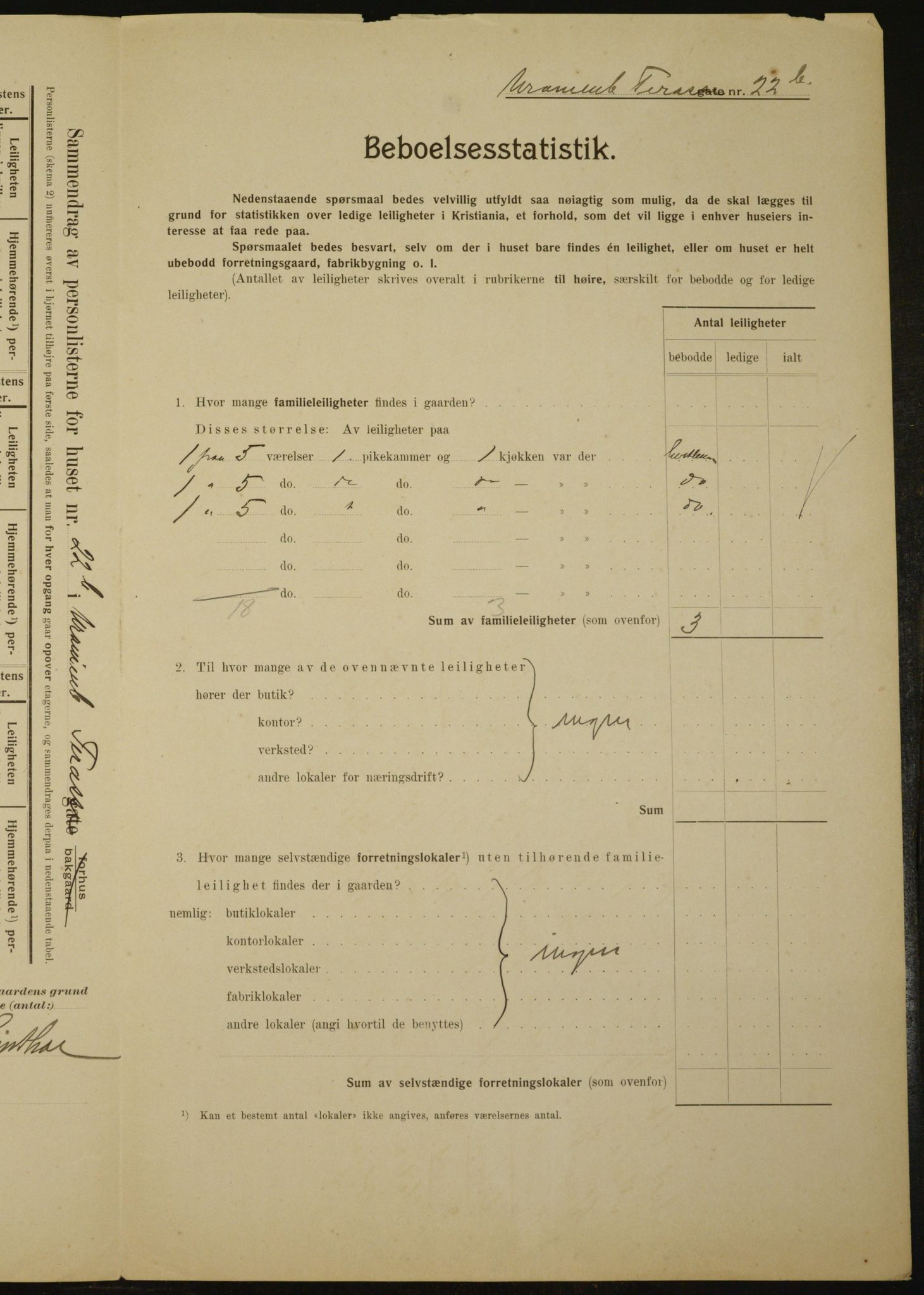 OBA, Municipal Census 1910 for Kristiania, 1910, p. 114074