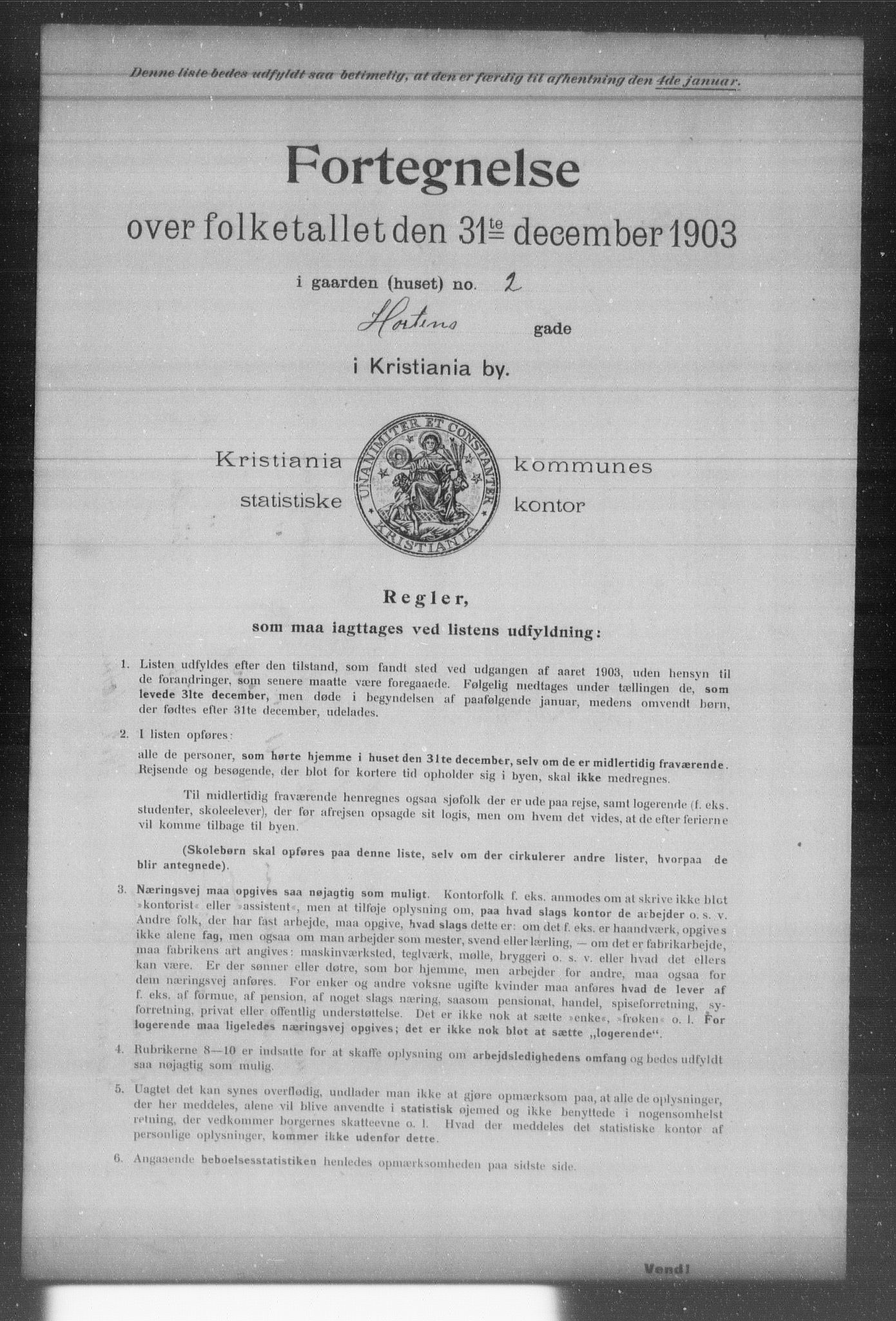 OBA, Municipal Census 1903 for Kristiania, 1903, p. 8108