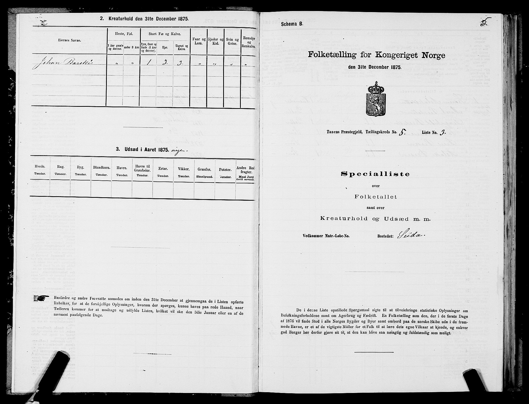 SATØ, 1875 census for 2025P Tana, 1875, p. 2005